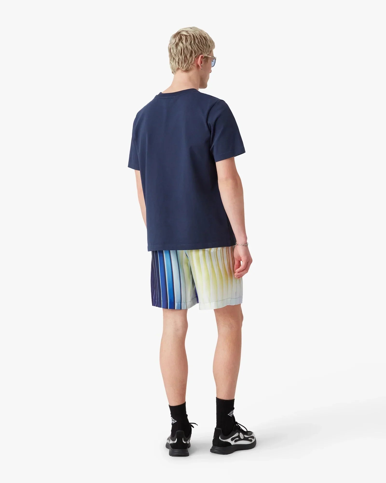 Navy Shockwave Short Sleeve T-Shirt | Casablanca Paris | Image 3