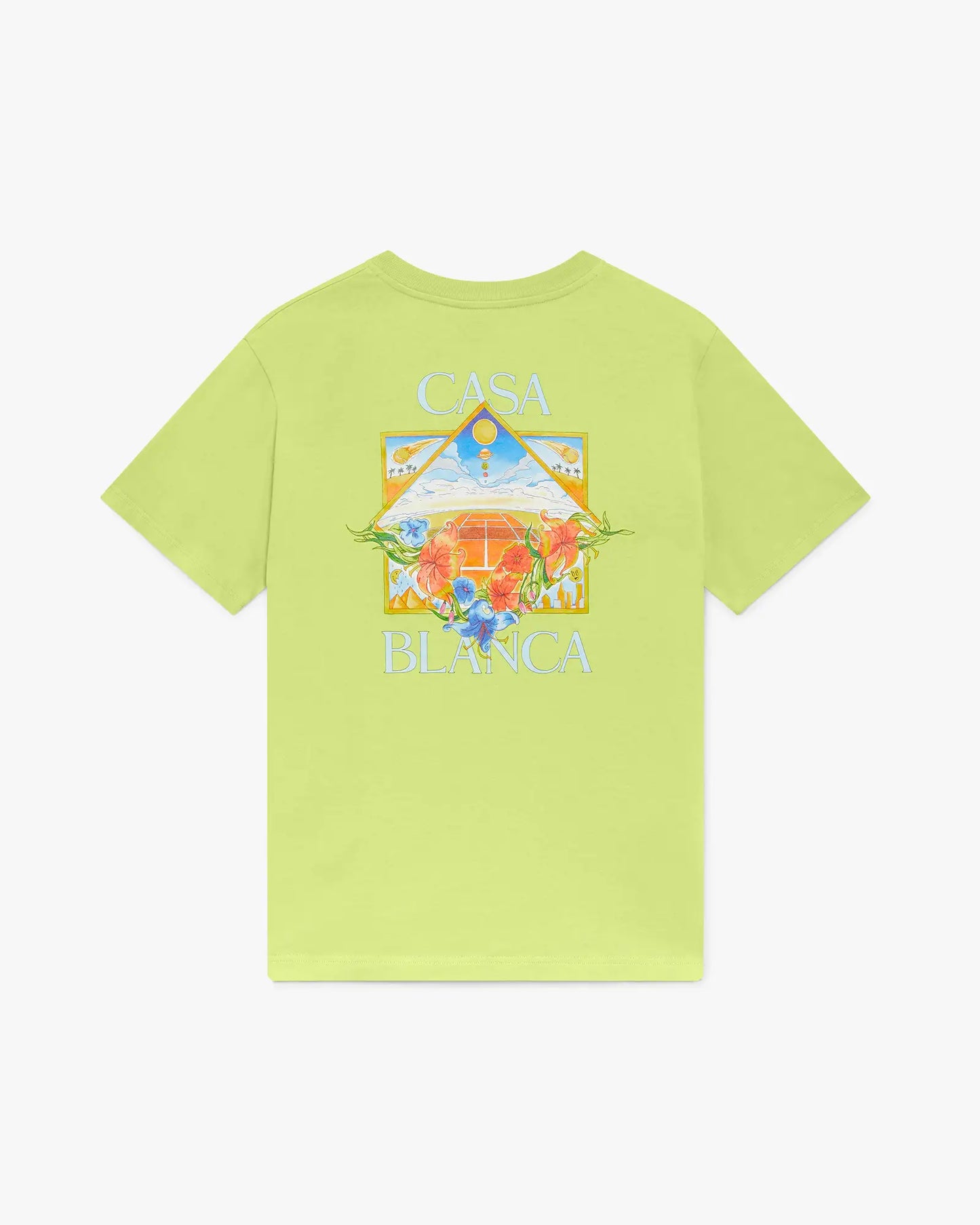Lime Flower Court Icon Short Sleeve T-Shirt | Casablanca Paris | Image 1