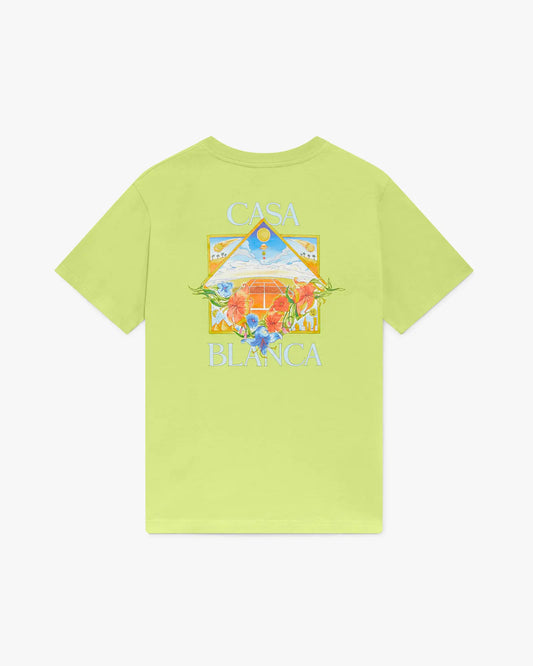 Lime Flower Court Icon Short Sleeve T-Shirt | Casablanca Paris | Image 1