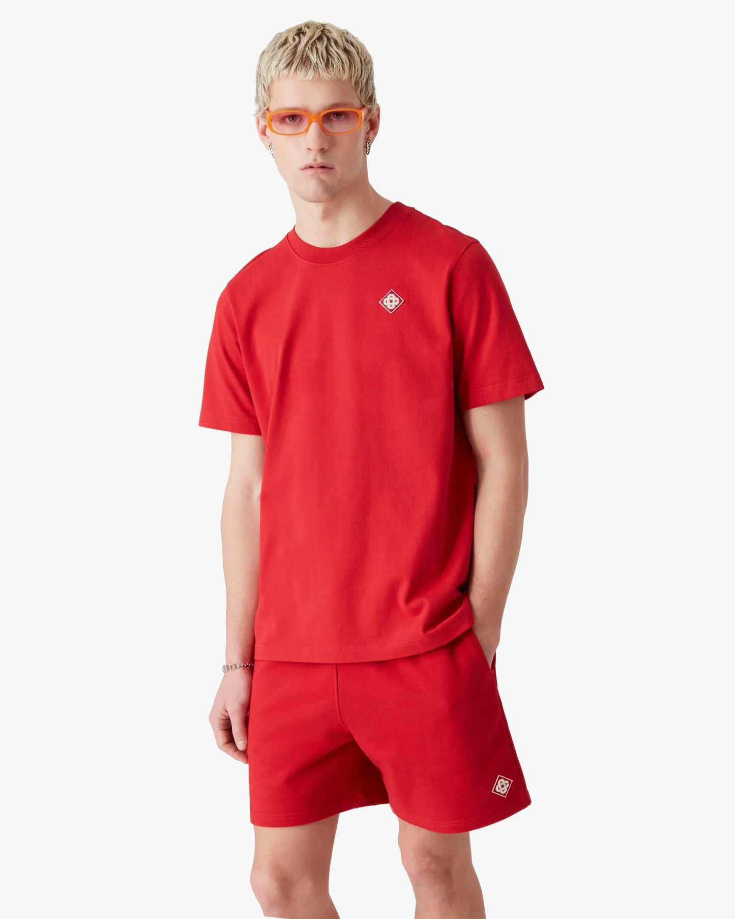 Red Diamond Logo Short Sleeve T-Shirt | Casablanca Paris | Image 4