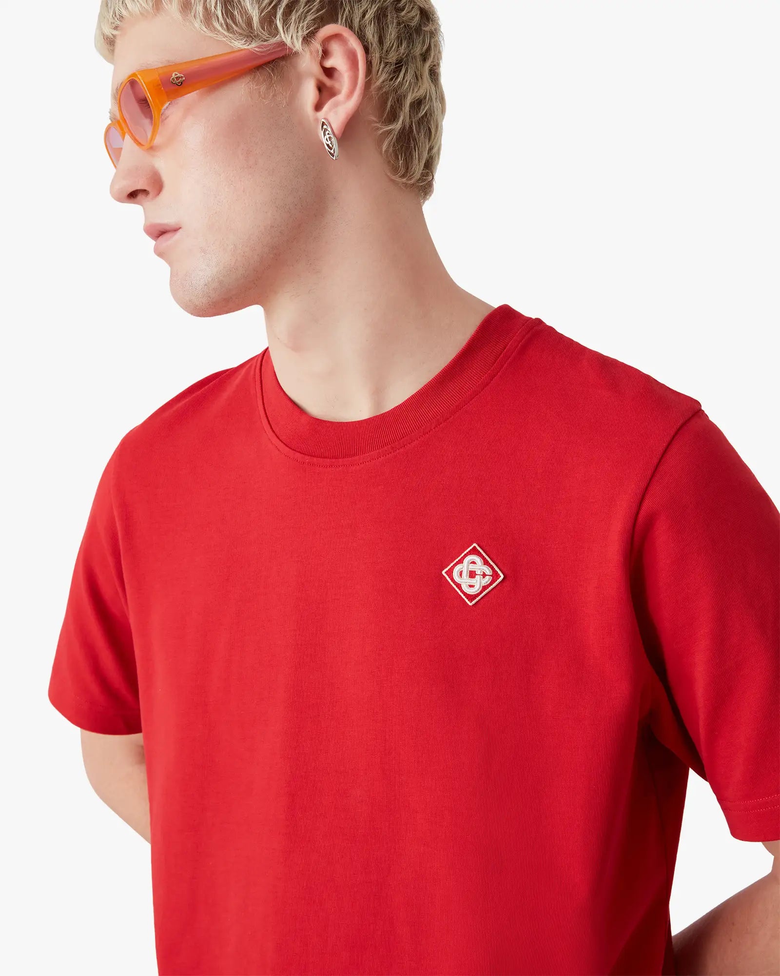 Red Diamond Logo Short Sleeve T-Shirt | Casablanca Paris | Image 5