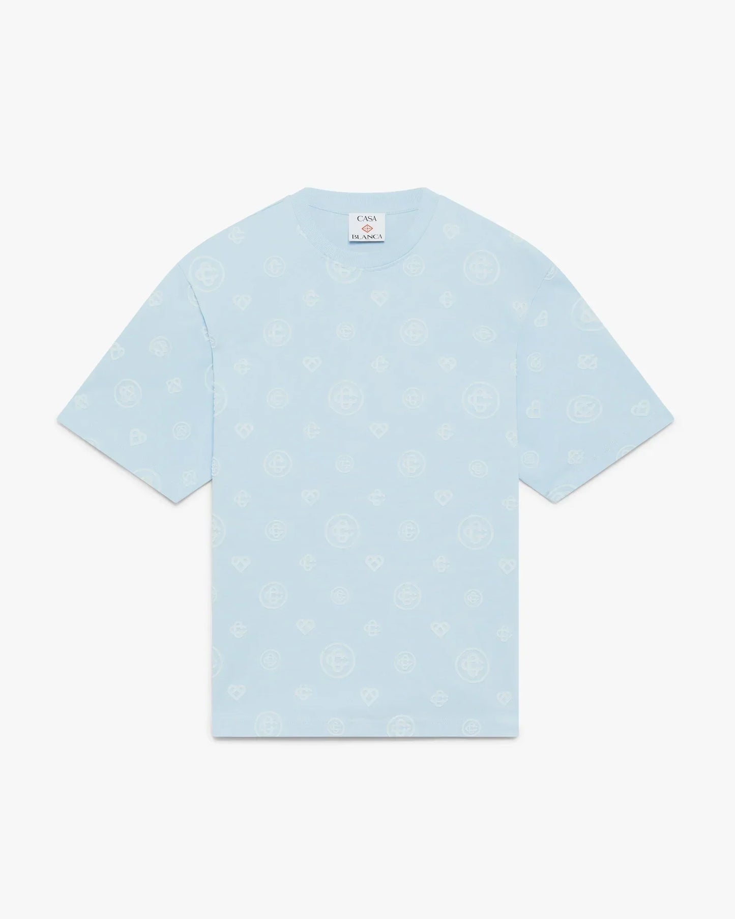 Blue Applique Monogram Oversized Short Sleeve T-Shirt | Casablanca Paris | Image 1