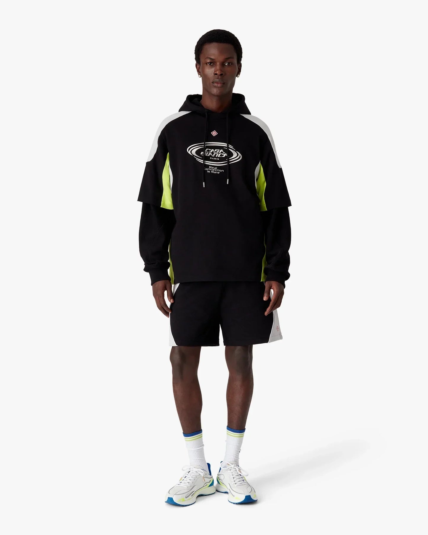 Black & Grey Colourblock Oversized Short Sleeve T-Shirt | Casablanca Paris | Image 2