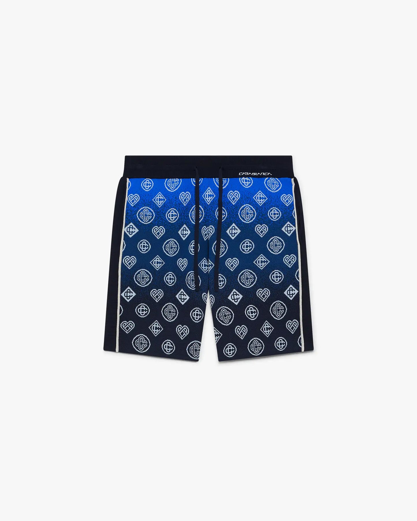 Navy Gradient Monogram Knitted Shorts | Casablanca Paris | Image 1