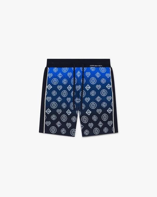Navy Gradient Monogram Knitted Shorts | Casablanca Paris | Image 1