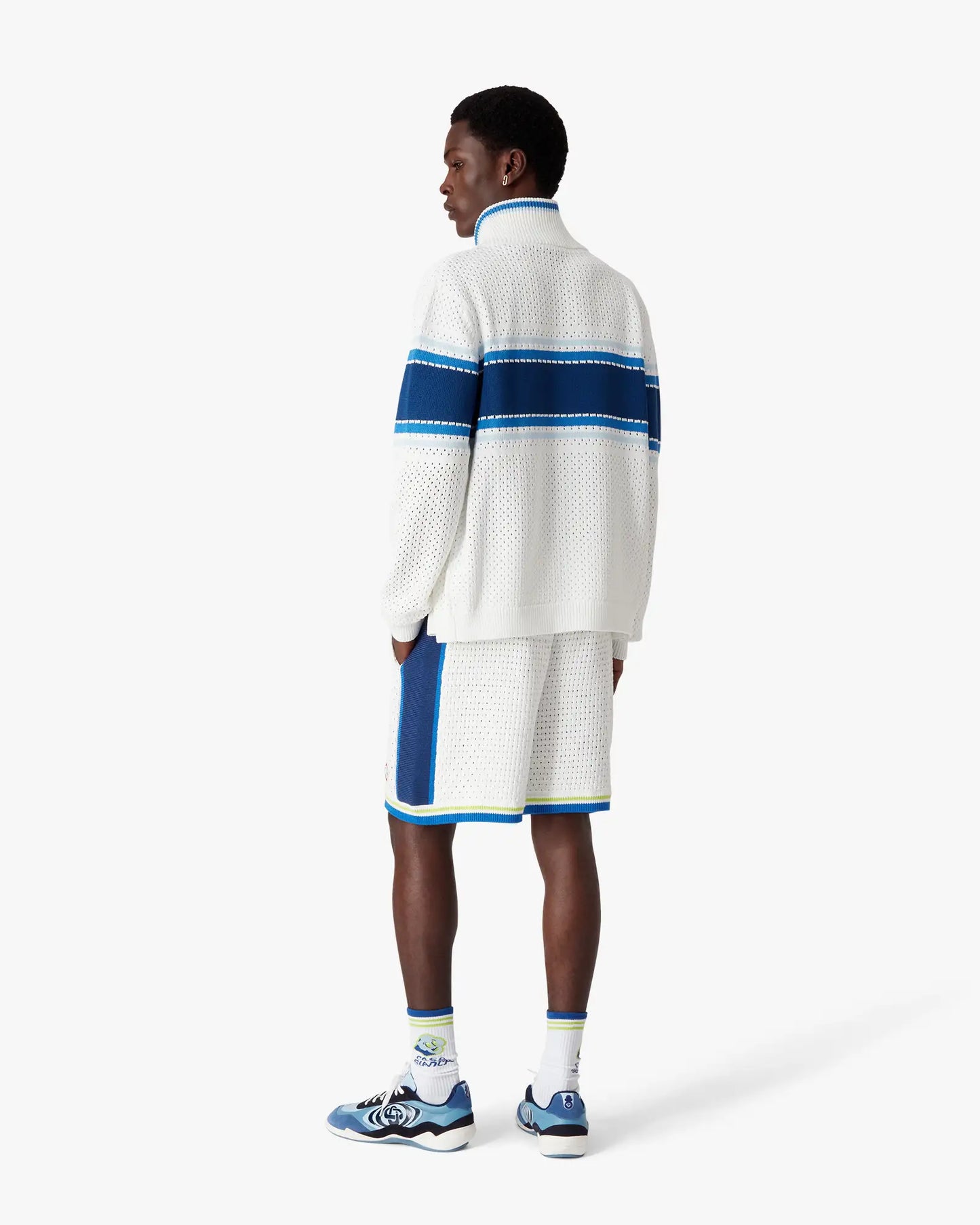 White & Blue Crochet Shorts | Casablanca Paris | Image 3