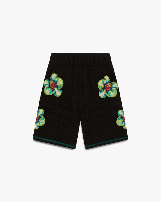 Glitch Orchid Embroidered Crochet Shorts | Casablanca Paris | Image 1