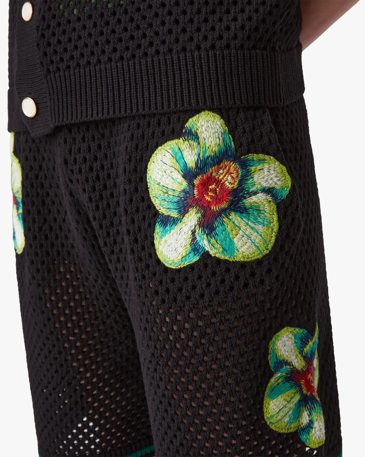 Glitch Orchid Embroidered Crochet Shorts | Casablanca Paris | Image 5