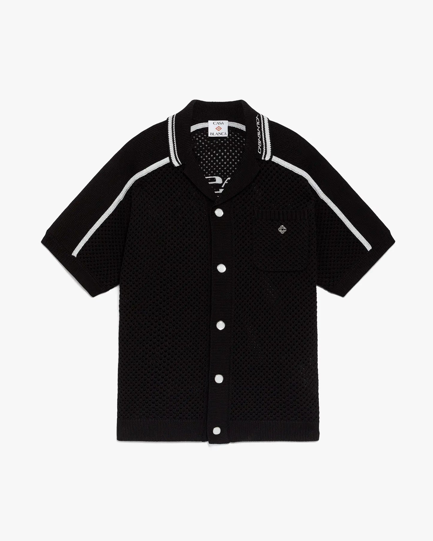 Black Short Sleeve Mesh Shirt | Casablanca Paris | Image 1