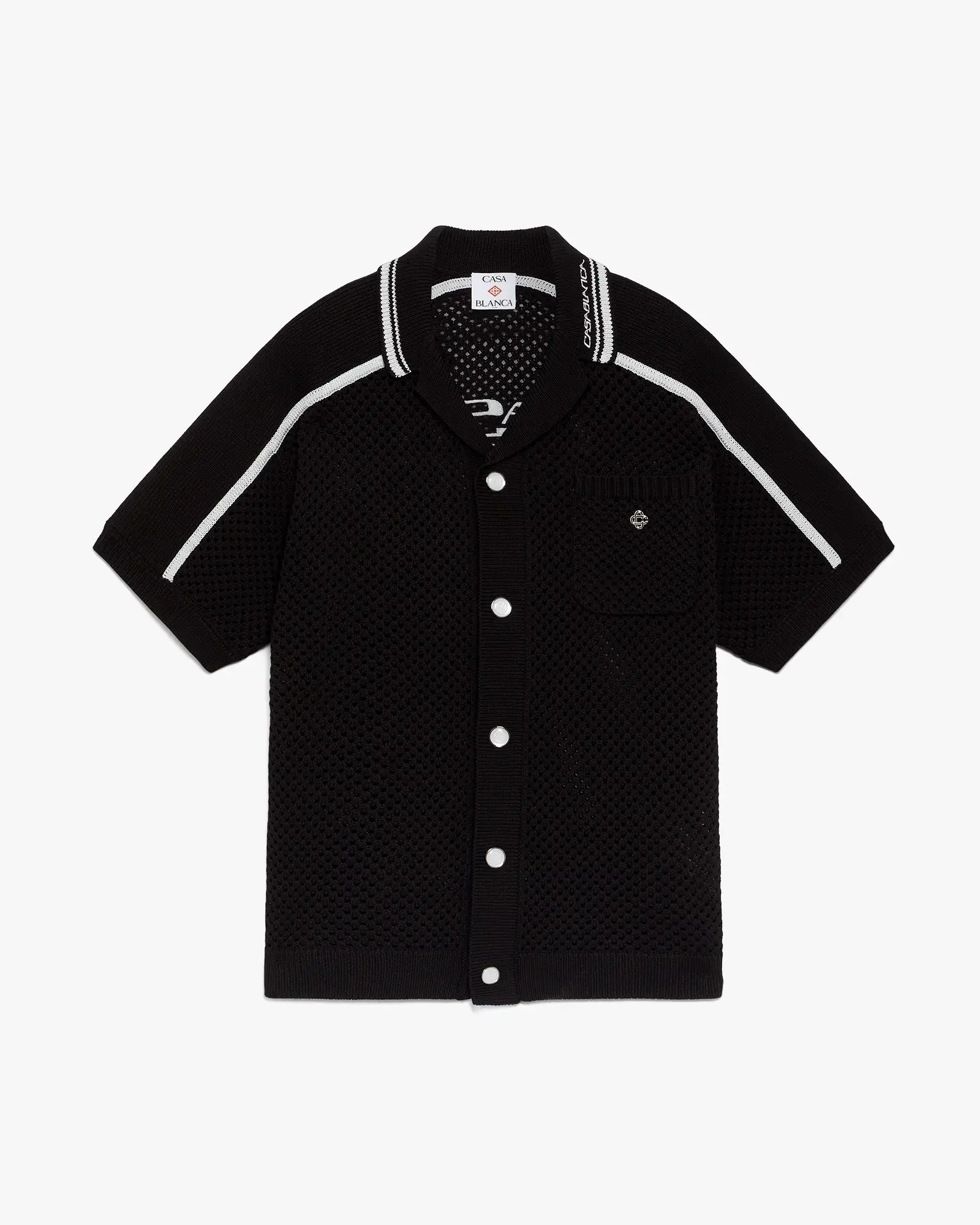 Black Short Sleeve Mesh Shirt | Casablanca Paris | Image 1