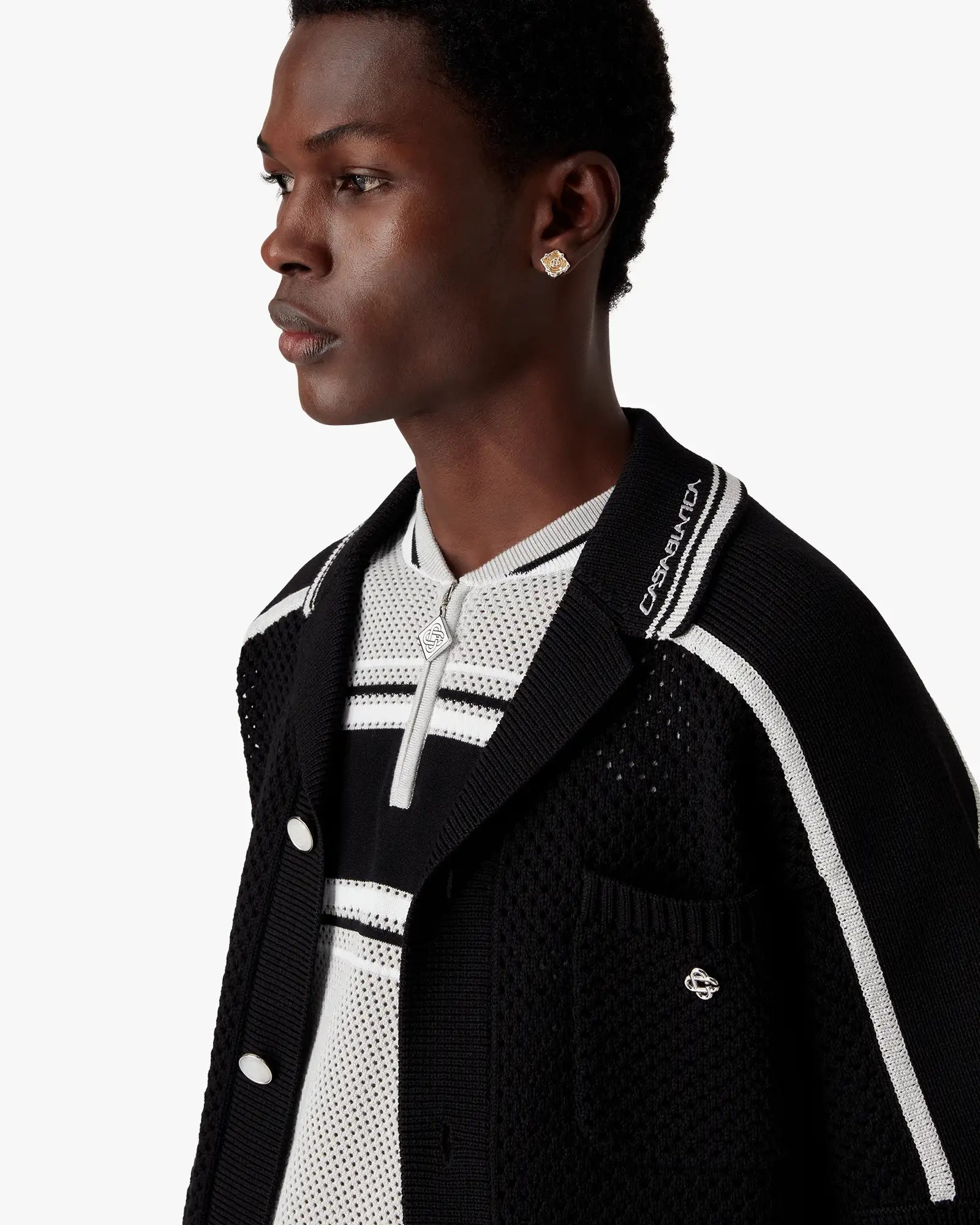 Black Short Sleeve Mesh Shirt | Casablanca Paris | Image 5