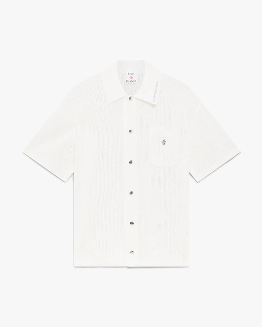 White Short Sleeve Mesh Shirt | Casablanca Paris | Image 1