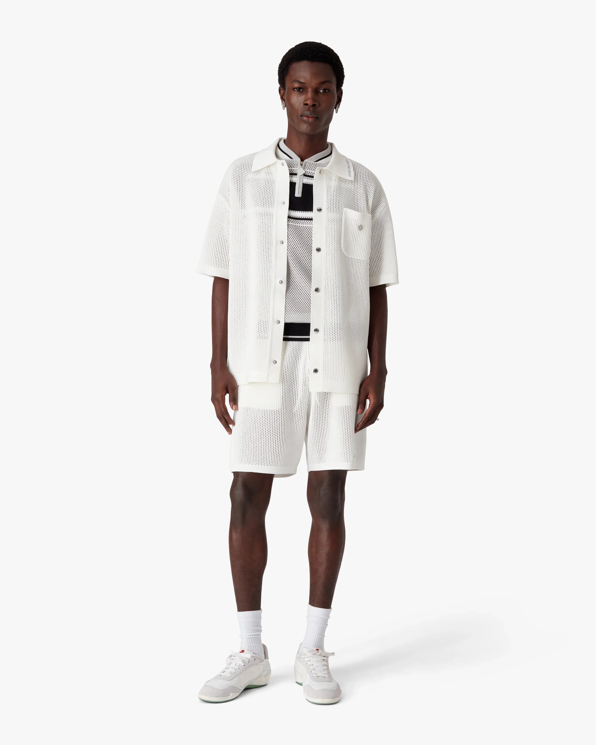 White Short Sleeve Mesh Shirt | Casablanca Paris | Image 2