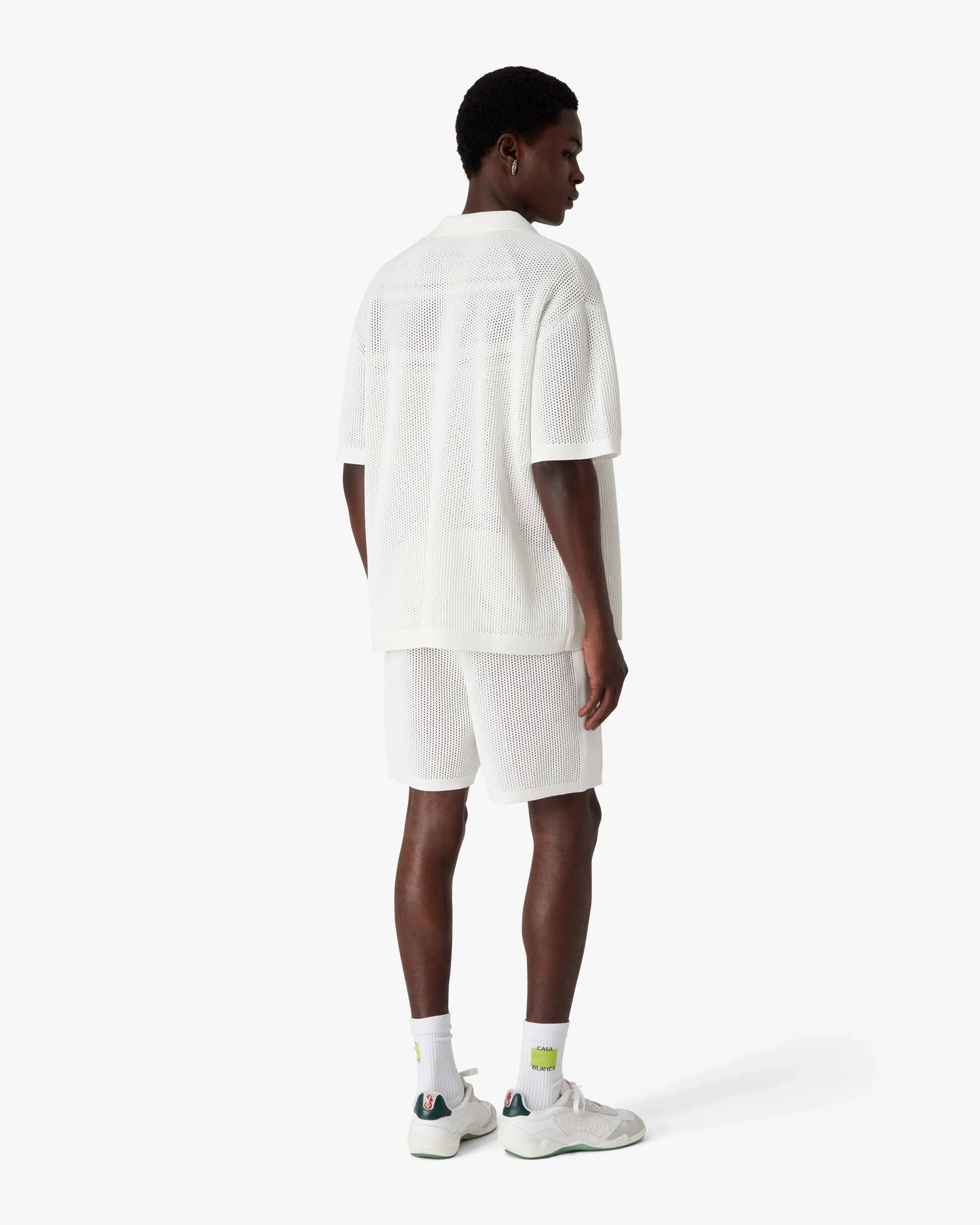 White Short Sleeve Mesh Shirt | Casablanca Paris | Image 3