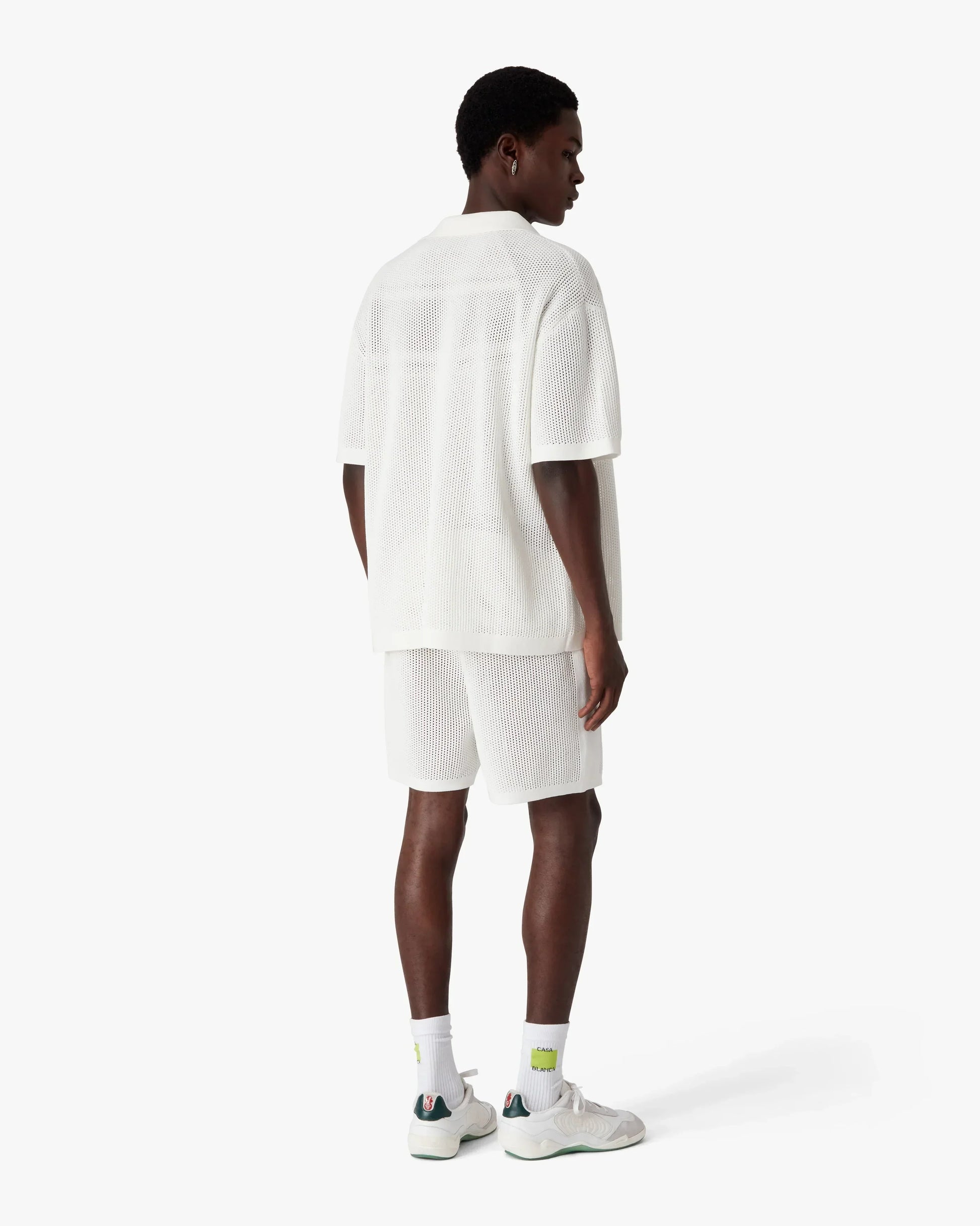 White Short Sleeve Mesh Shirt | Casablanca Paris | Image 3