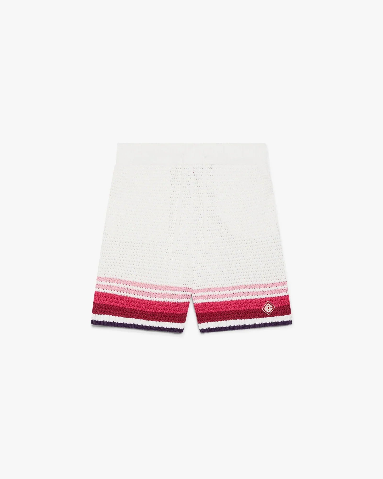 White & Pink Striped Crochet Shorts | Casablanca Paris | Image 1