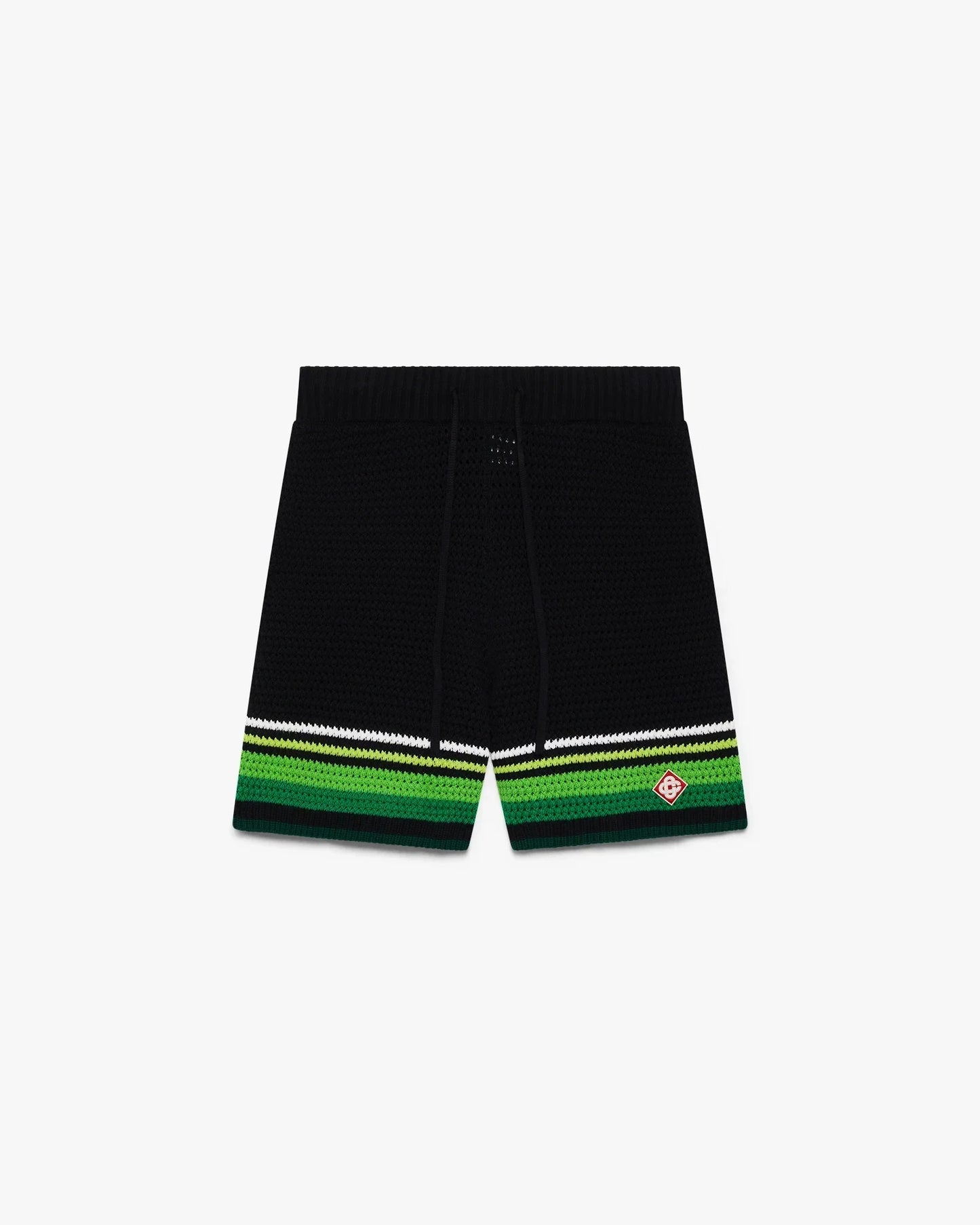 Black & Green Striped Crochet Shorts | Casablanca Paris | Image 1