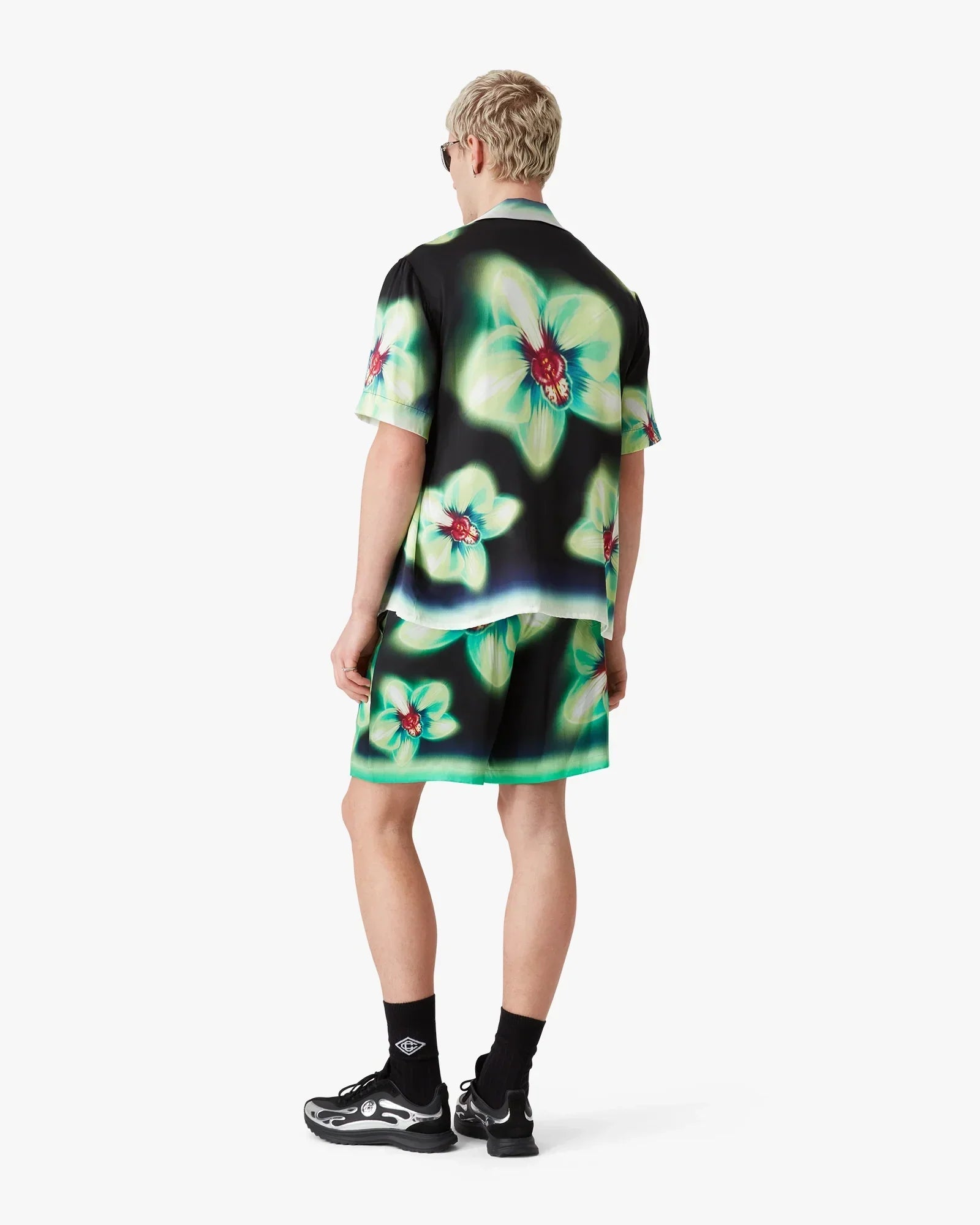 Orchid Glitch Short Sleeve Silk Shirt | Casablanca Paris | Image 3