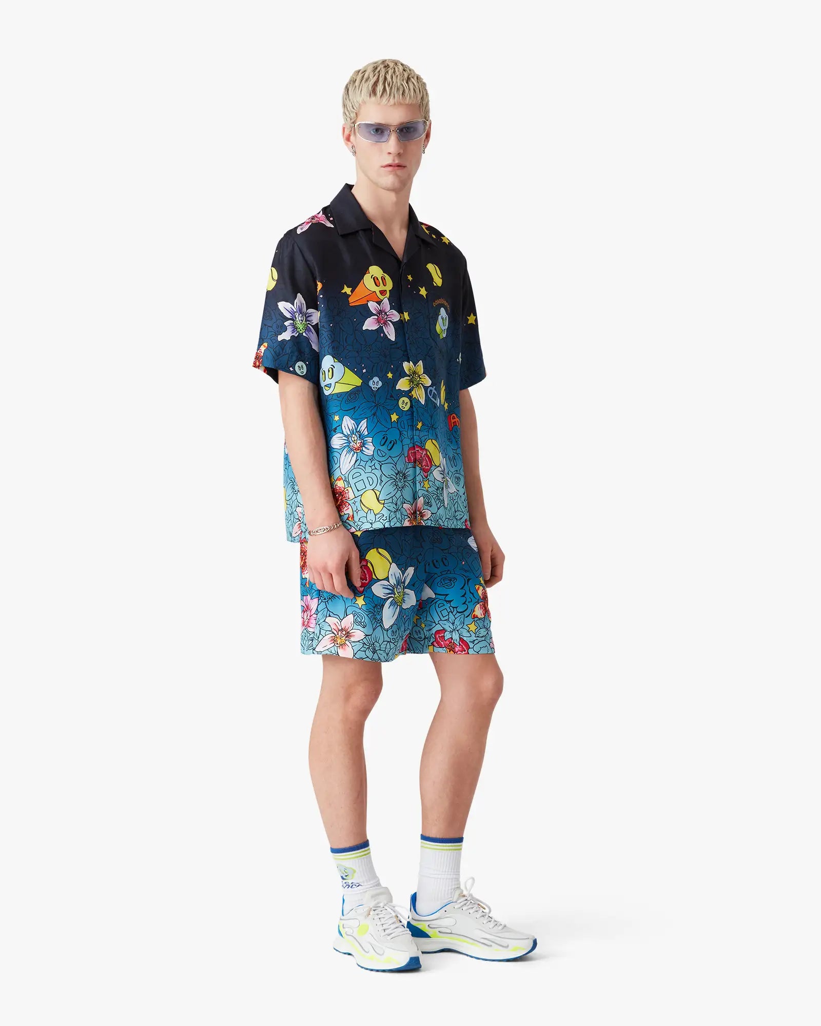 Collage D'Icones Graphiques Short Sleeve Silk Shirt | Casablanca Paris | Image 2
