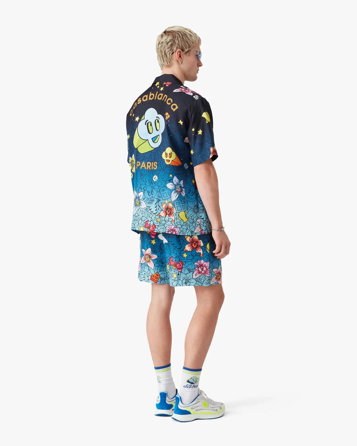 Collage D'Icones Graphiques Short Sleeve Silk Shirt | Casablanca Paris | Image 3
