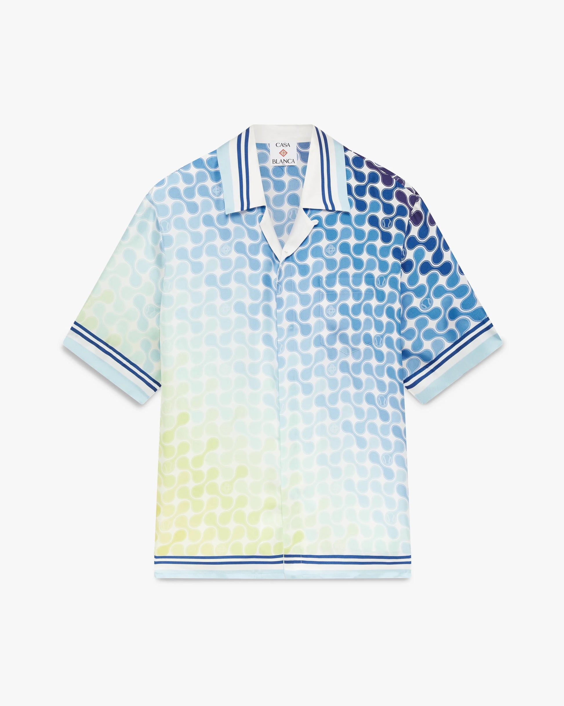 Gradient Tennis Tile Short Sleeve Silk Shirt | Casablanca Paris | Image 1