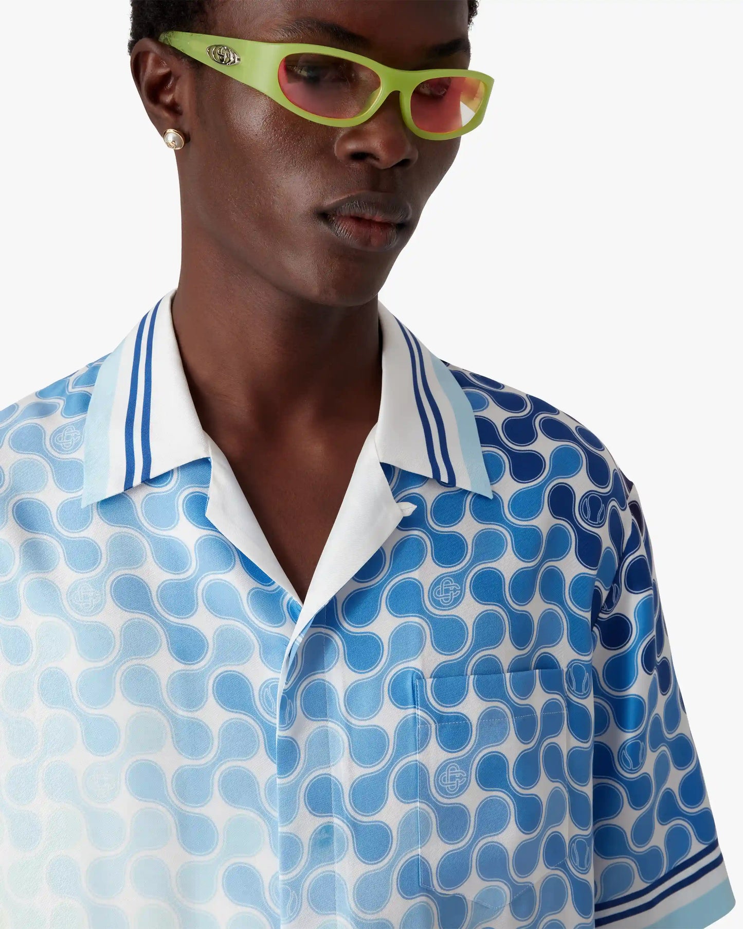 Gradient Tennis Tile Short Sleeve Silk Shirt | Casablanca Paris | Image 5