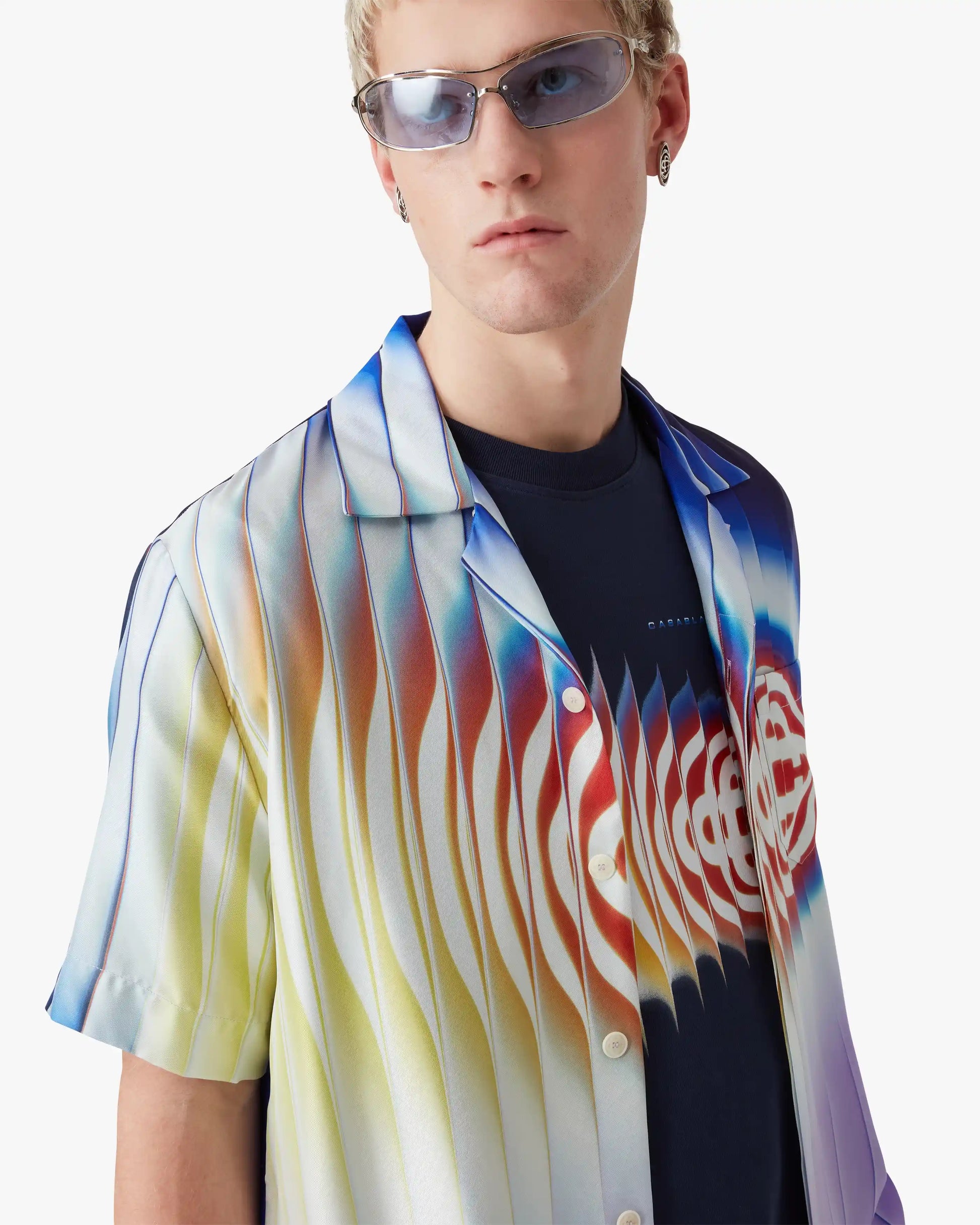 Shockwave Short Sleeve Silk Shirt | Casablanca Paris | Image 4