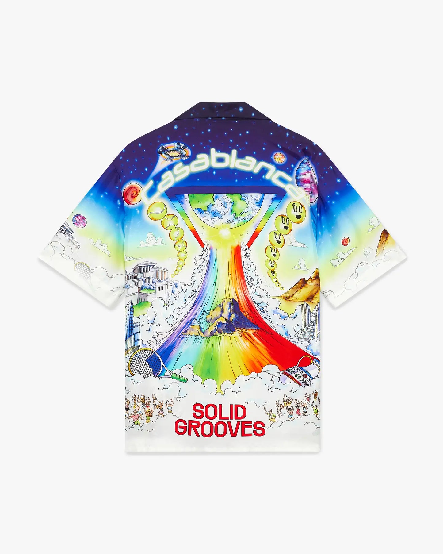 Solid Grooves Short Sleeve Silk Shirt | Casablanca Paris | Image 6