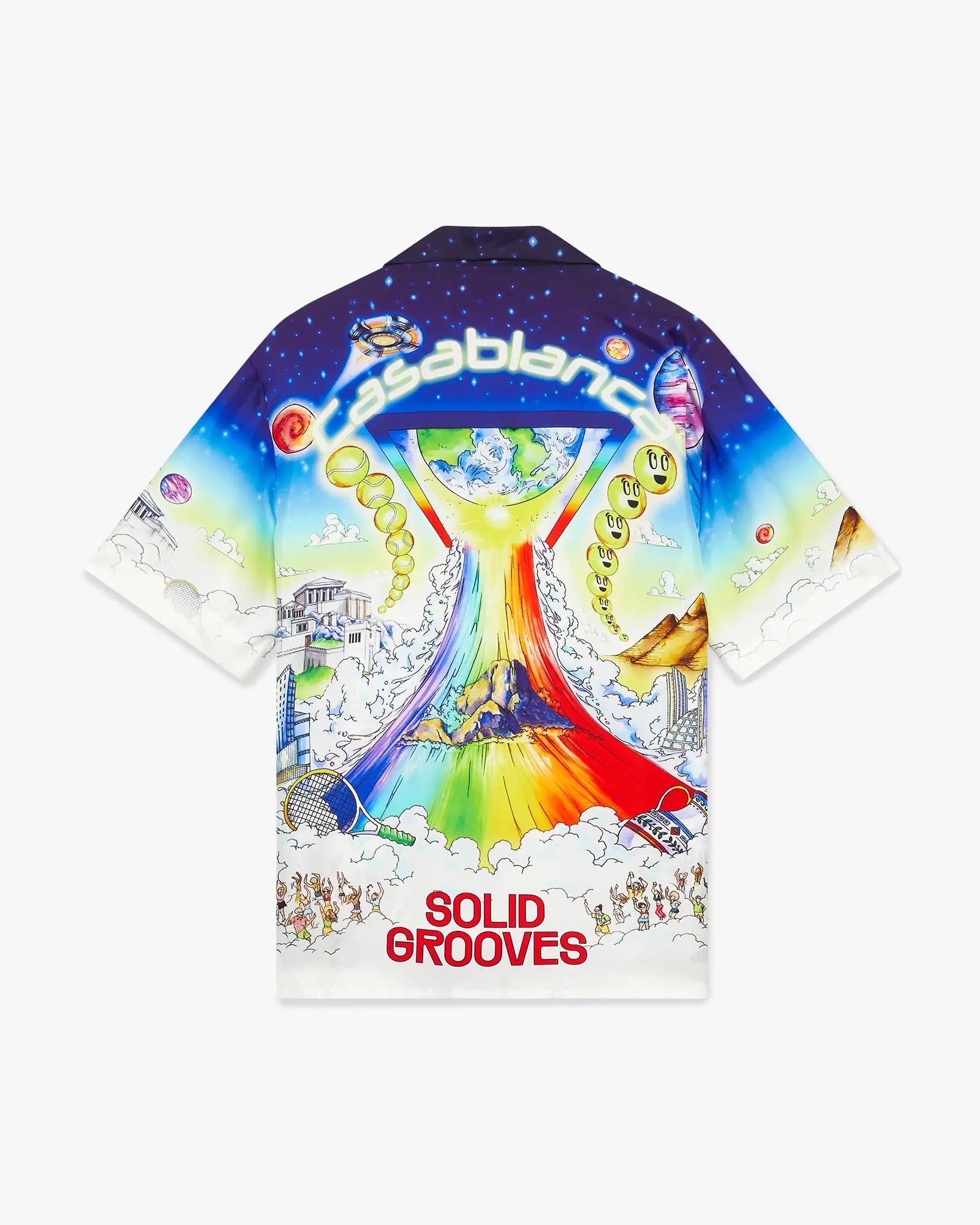 Solid Grooves Short Sleeve Silk Shirt | Casablanca Paris | Image 6