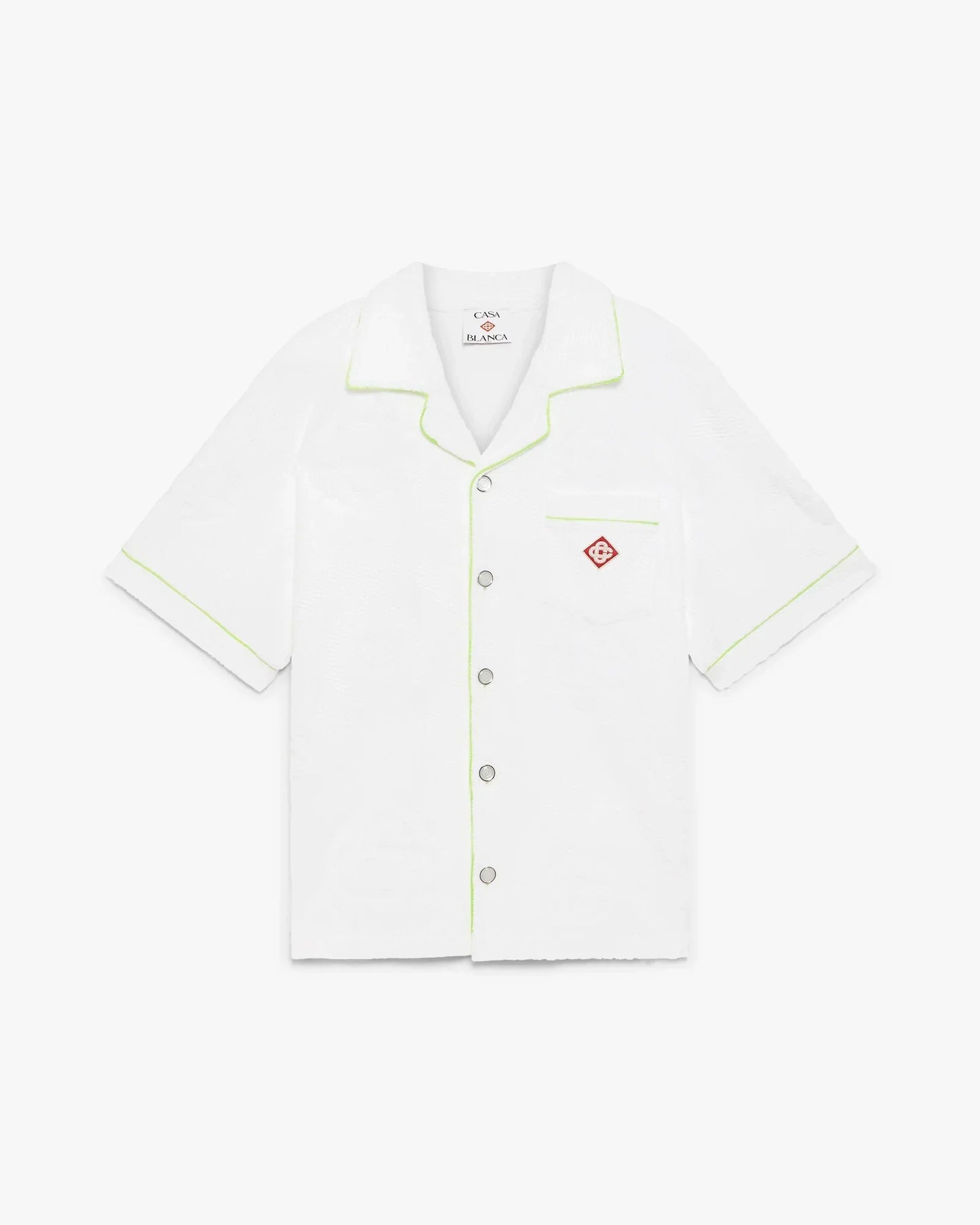 White Towelling Monogram Short Sleeve Shirt | Casablanca Paris | Image 1