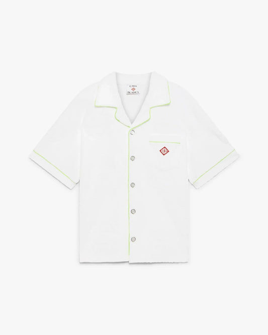 White Towelling Monogram Short Sleeve Shirt | Casablanca Paris | Image 1