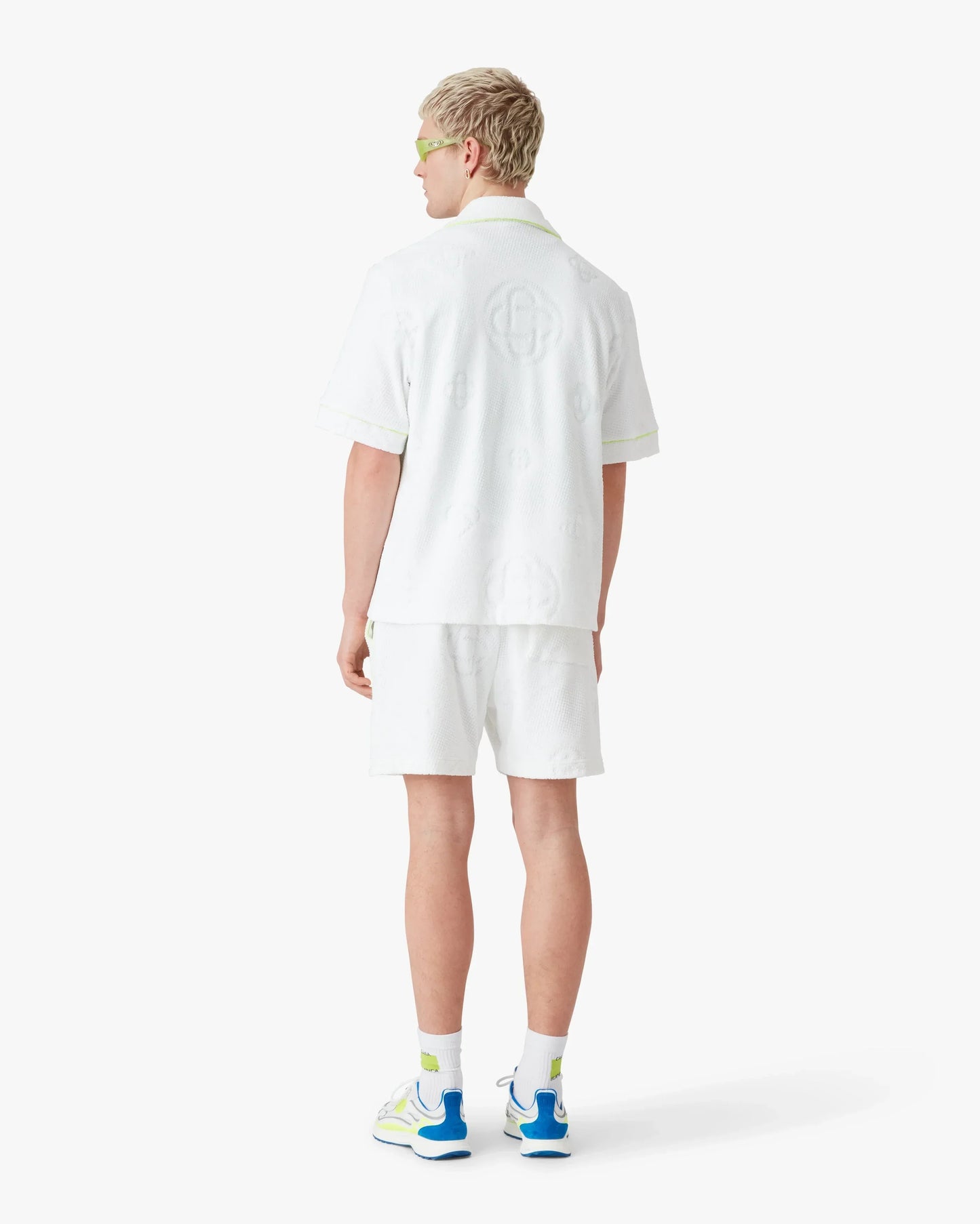 White Towelling Monogram Short Sleeve Shirt | Casablanca Paris | Image 3