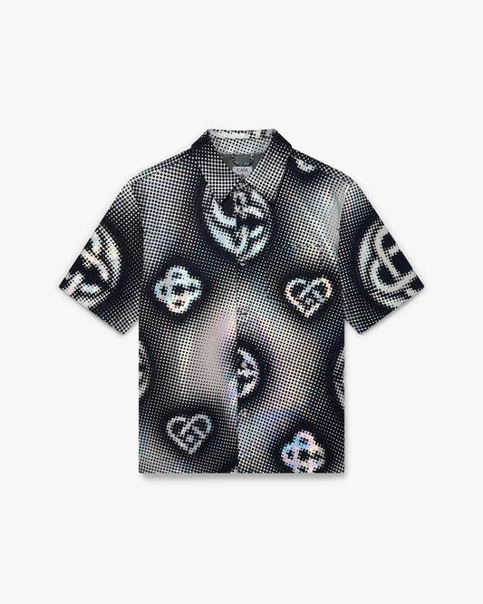 Pearlescent Monogram Short Sleeve Denim Shirt | Casablanca Paris | Image 1