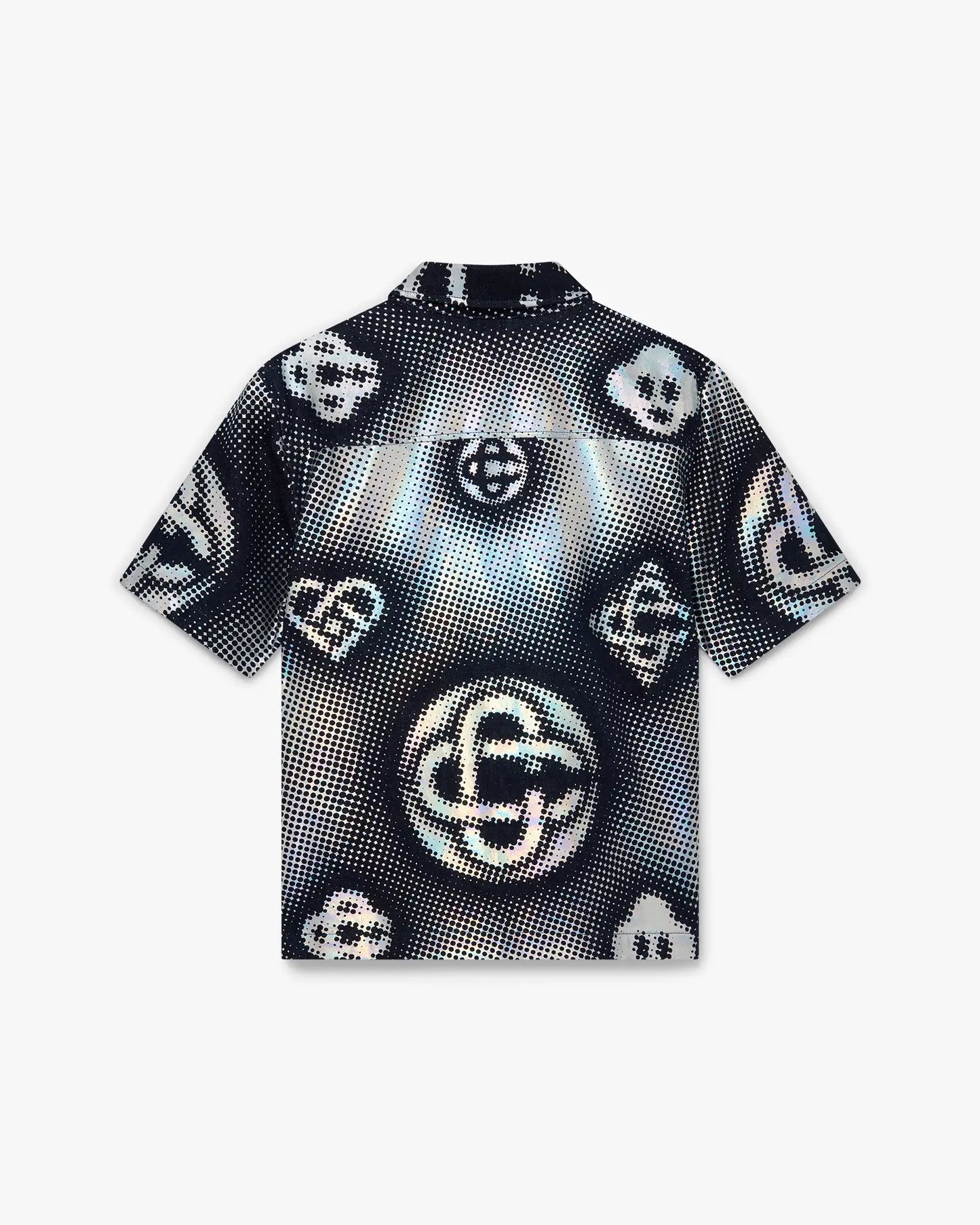 Pearlescent Monogram Short Sleeve Denim Shirt | Casablanca Paris | Image 2