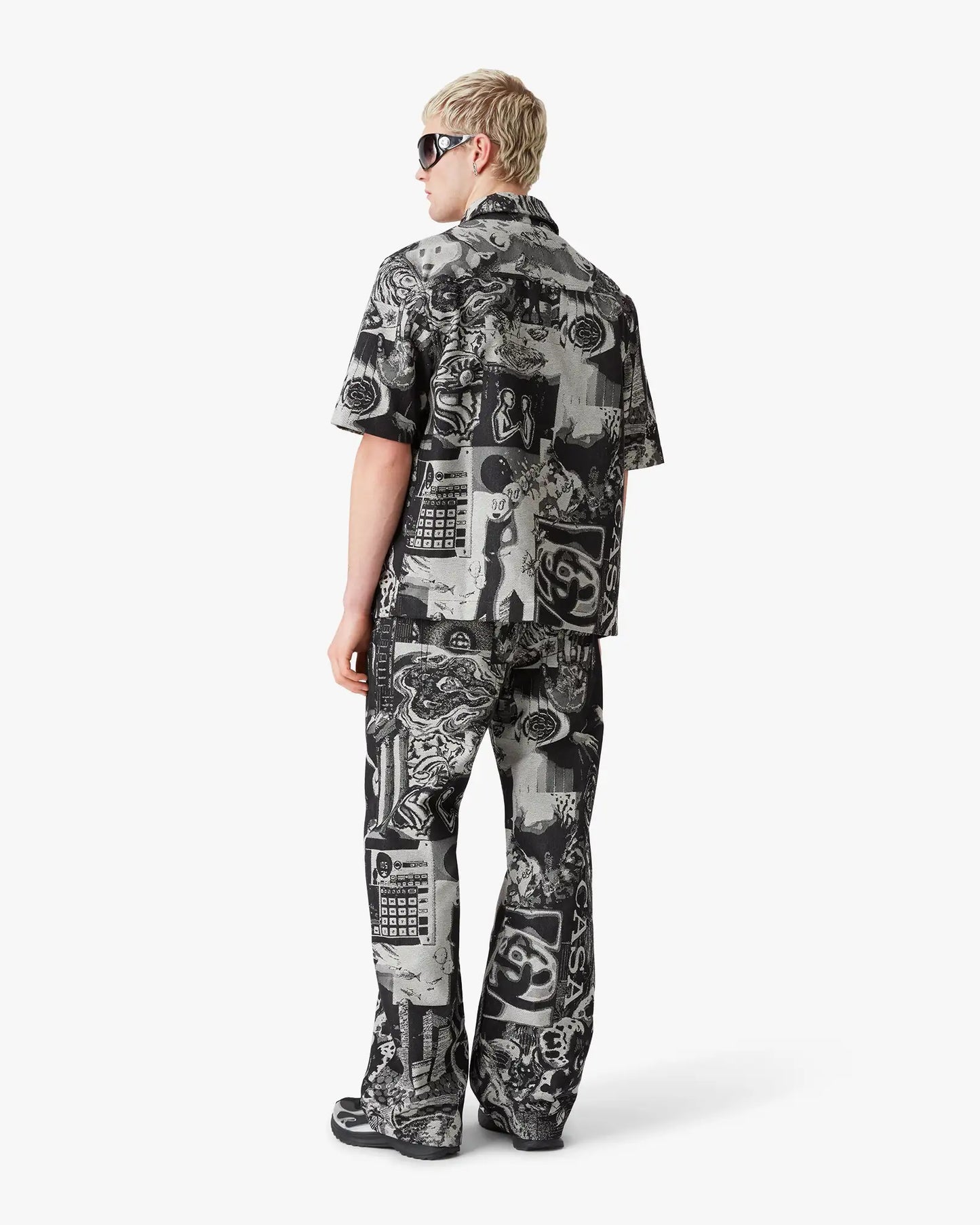 Rave Collage Short Sleeve Denim Shirt | Casablanca Paris | Image 3