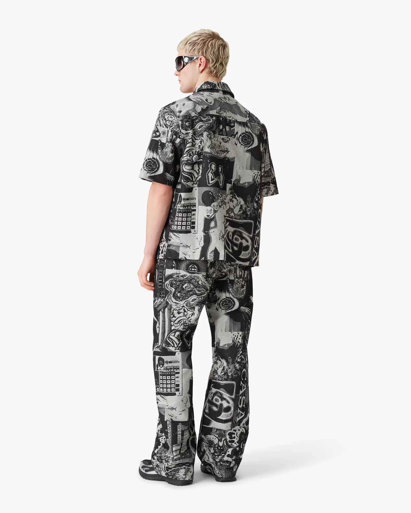 Rave Collage Short Sleeve Denim Shirt | Casablanca Paris | Image 3