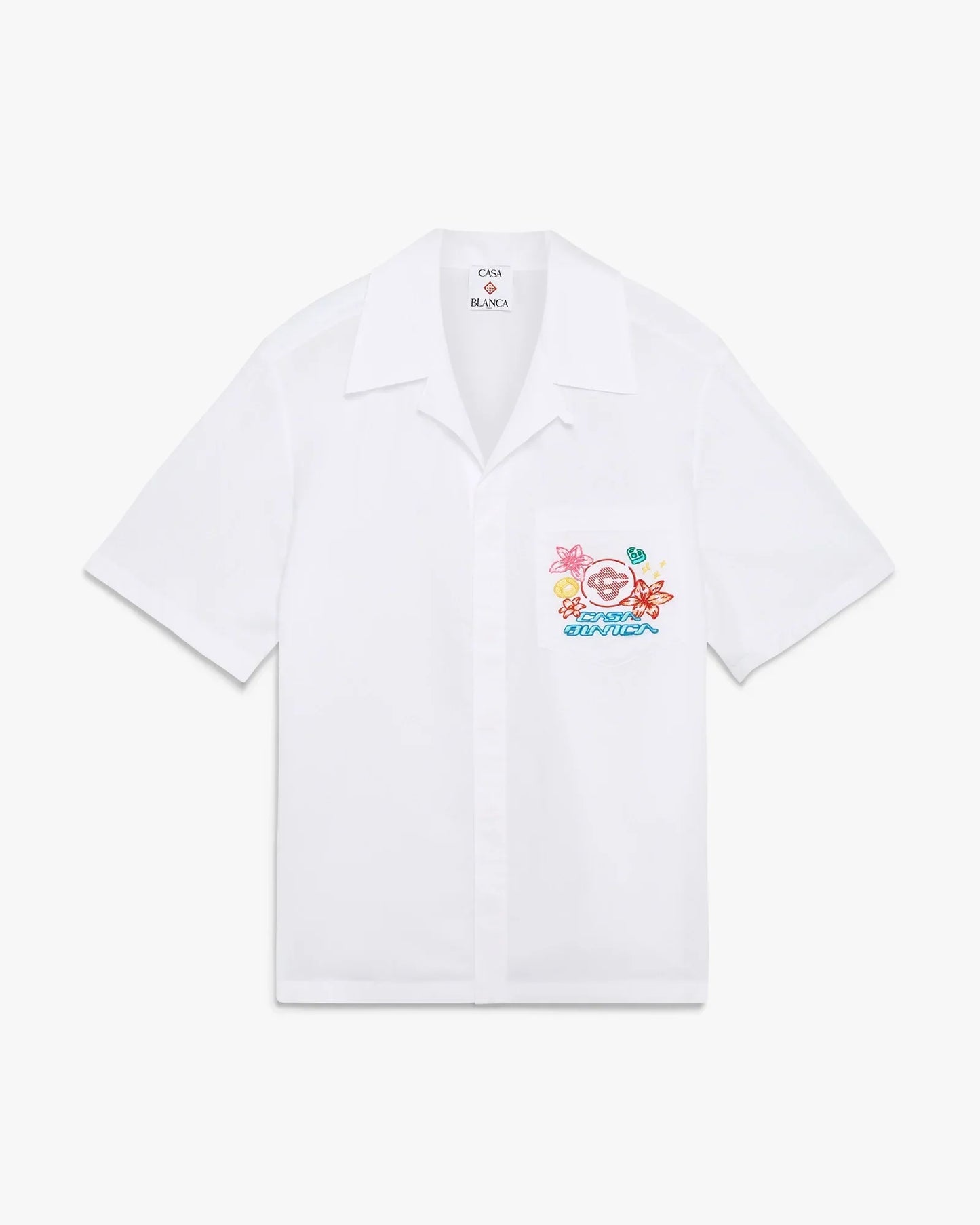 Collage D'Icones Graphiques Embroidered Short Sleeve Shirt | Casablanca Paris | Image 1