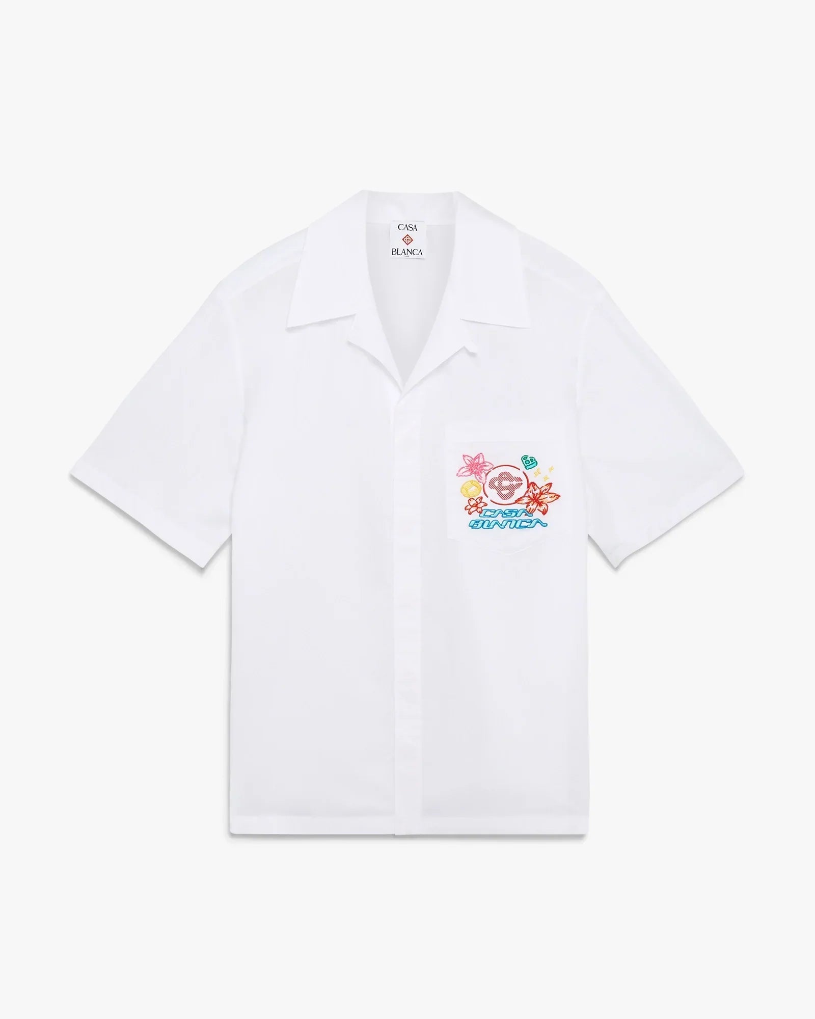 Collage D'Icones Graphiques Embroidered Short Sleeve Shirt | Casablanca Paris | Image 1