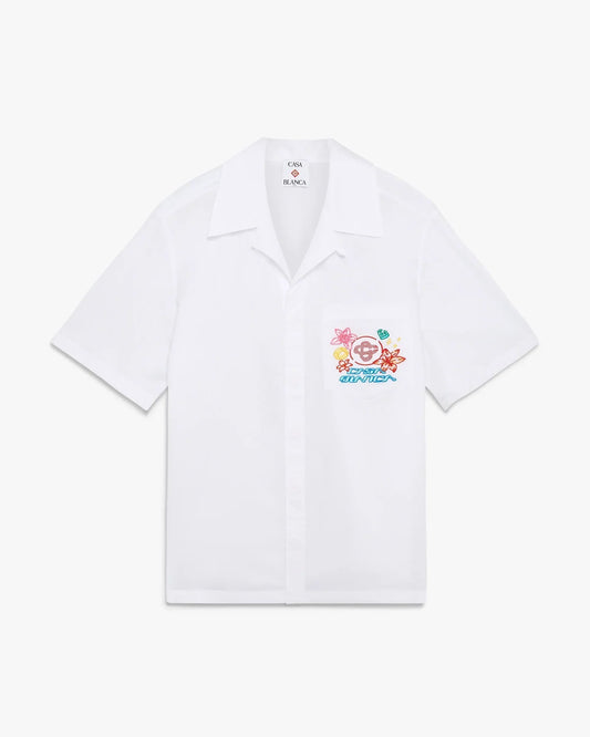 Collage D'Icones Graphiques Embroidered Short Sleeve Shirt | Casablanca Paris | Image 1