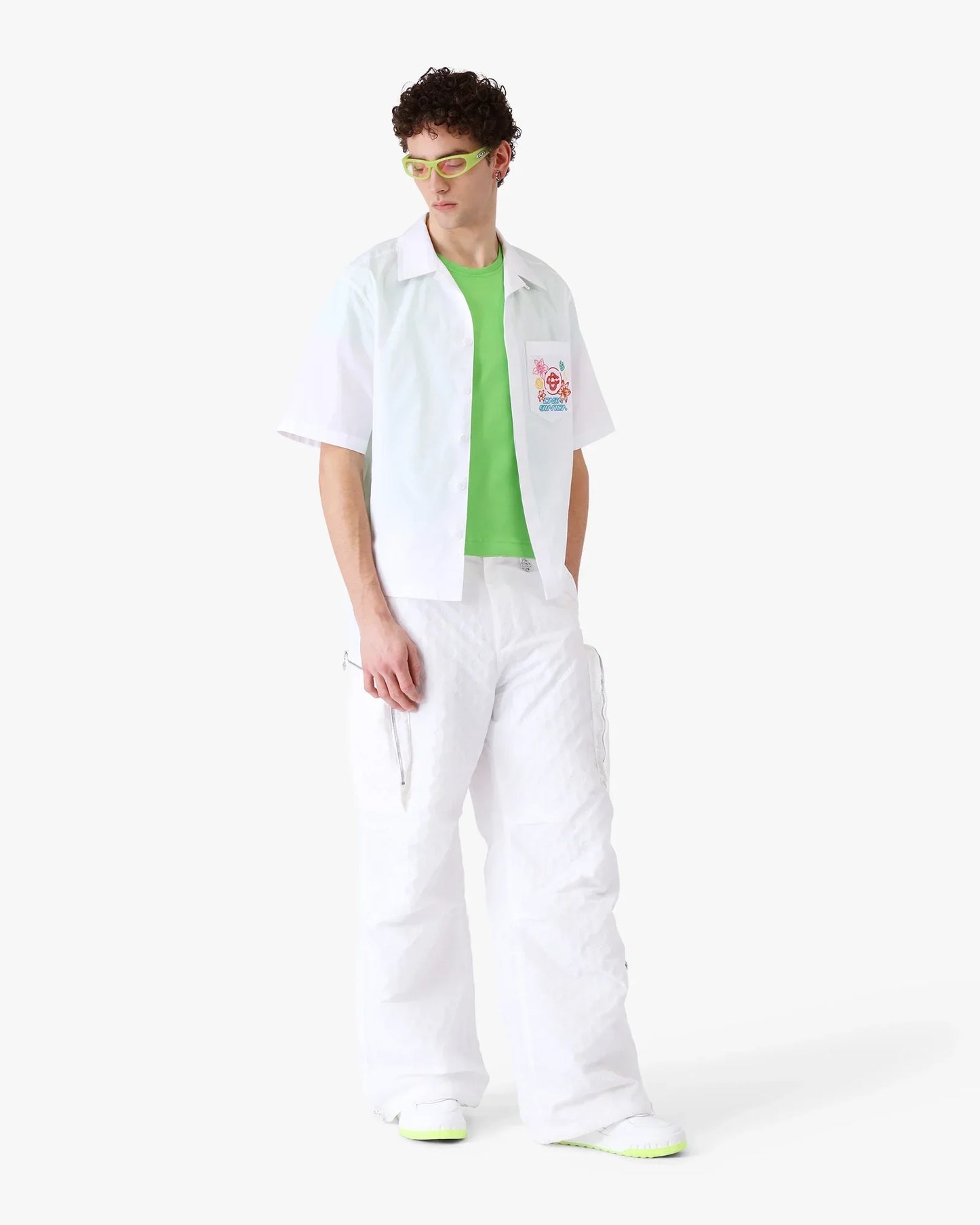 Collage D'Icones Graphiques Embroidered Short Sleeve Shirt | Casablanca Paris | Image 2