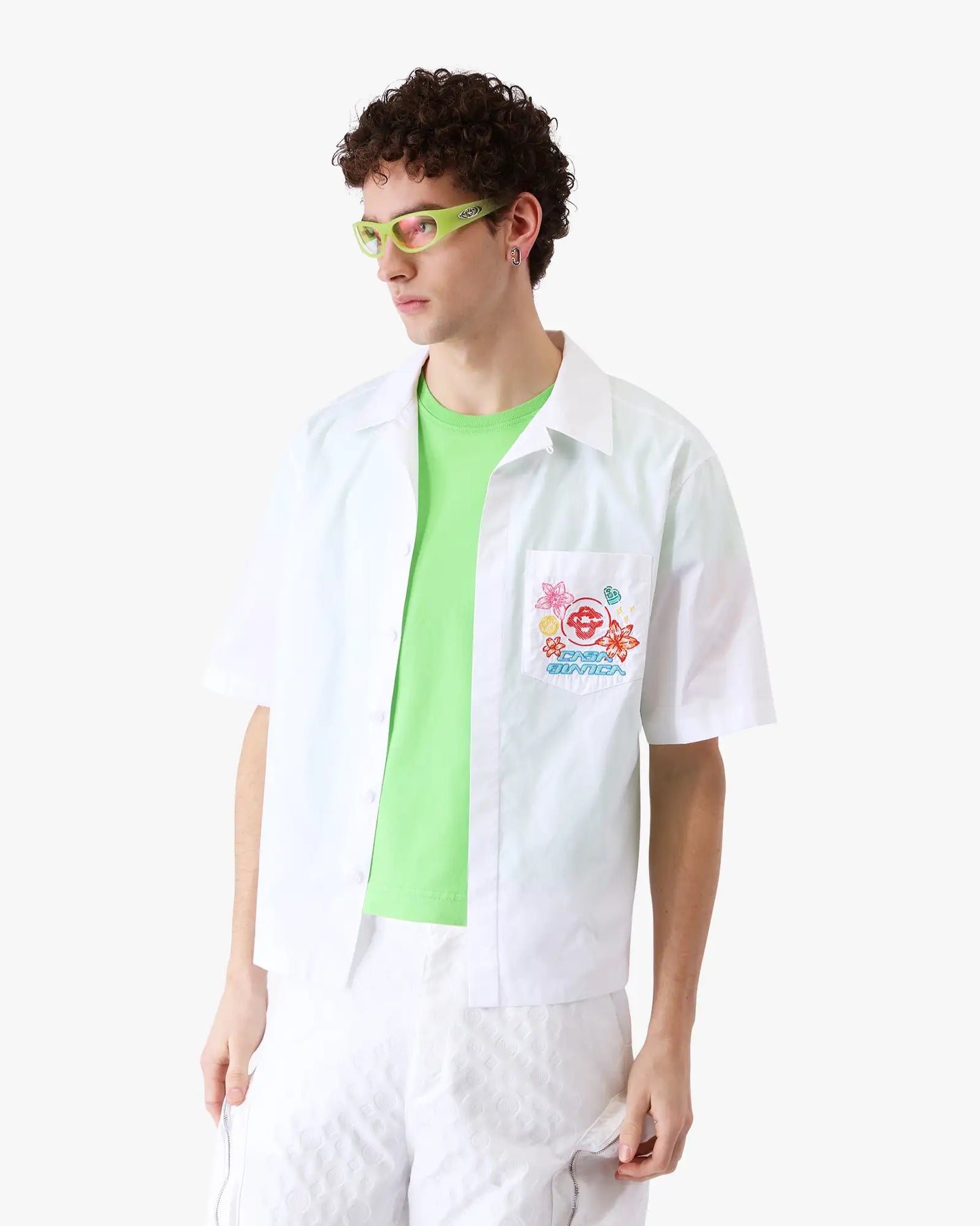 Collage D'Icones Graphiques Embroidered Short Sleeve Shirt | Casablanca Paris | Image 4