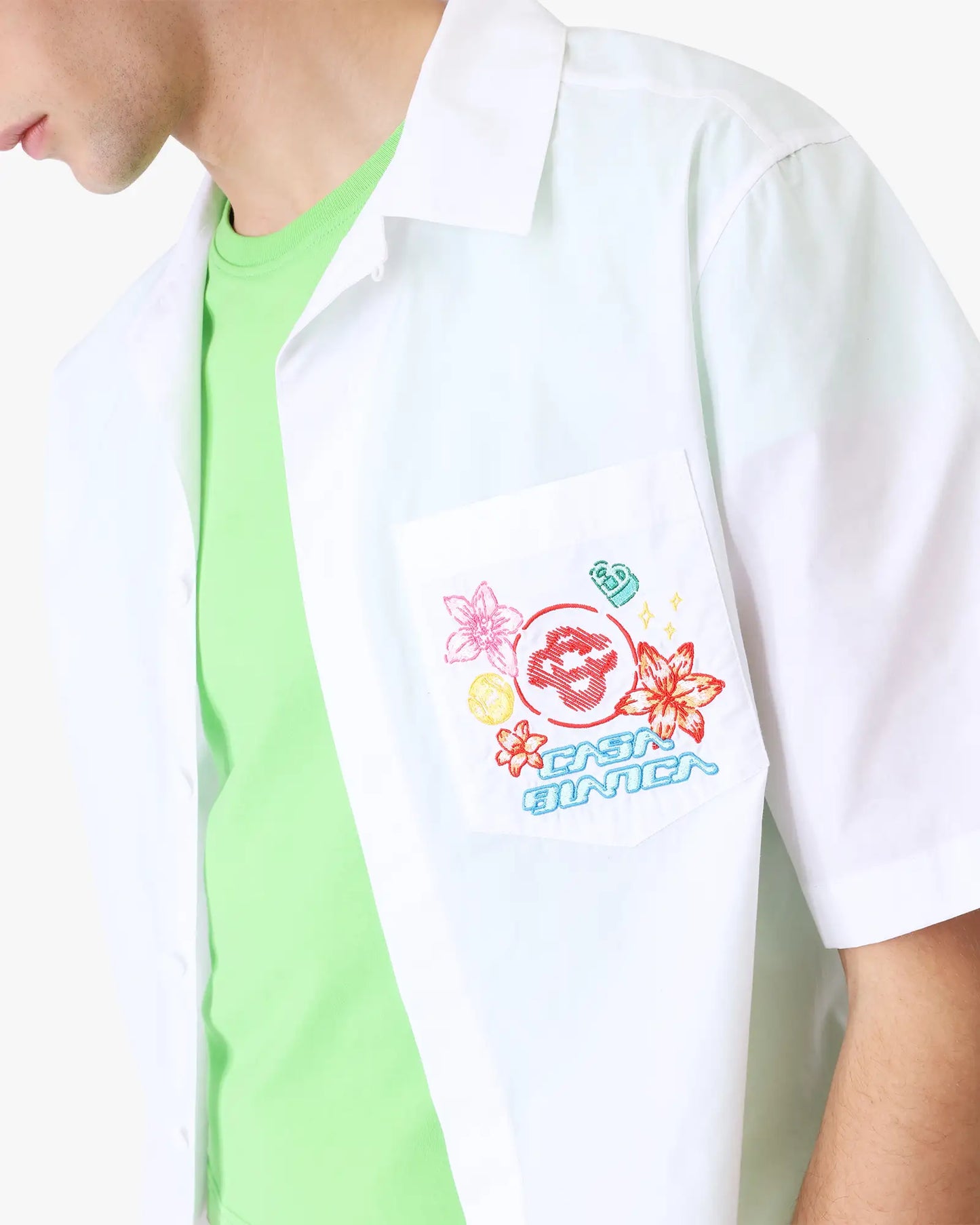 Collage D'Icones Graphiques Embroidered Short Sleeve Shirt | Casablanca Paris | Image 5