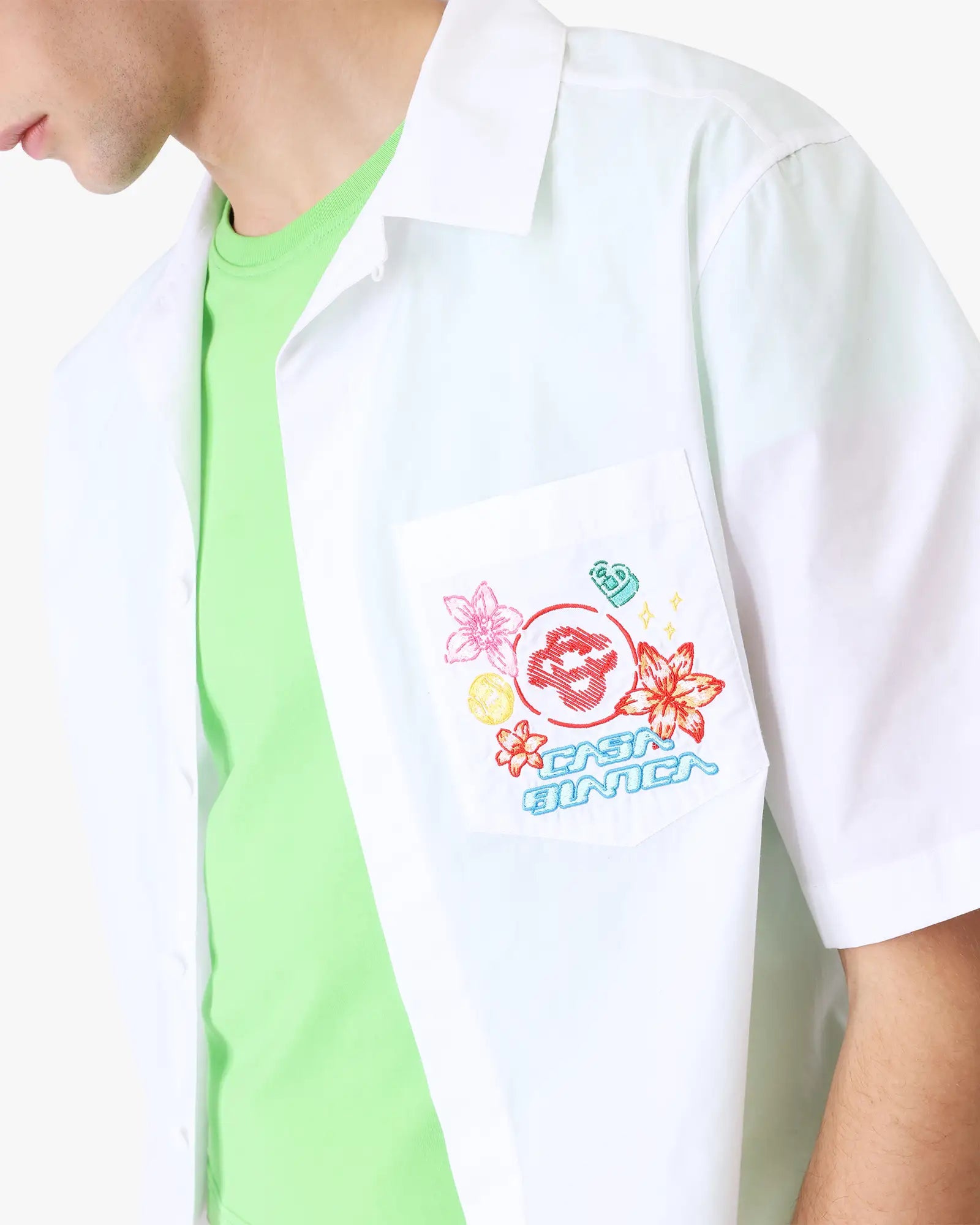 Collage D'Icones Graphiques Embroidered Short Sleeve Shirt | Casablanca Paris | Image 5