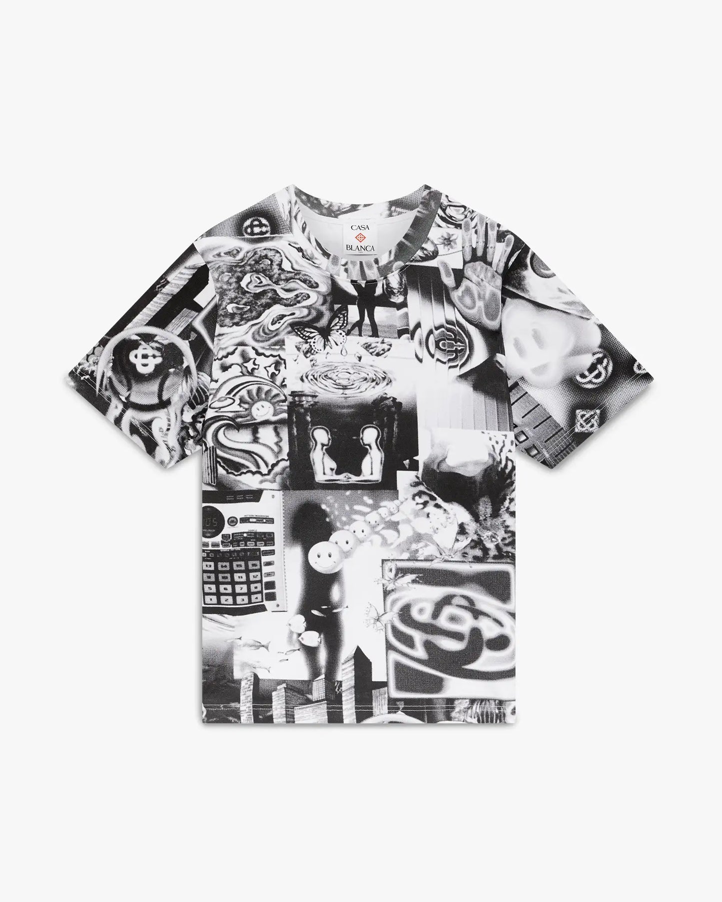 Rave Collage Short Sleeve Mesh T-Shirt | Casablanca Paris | Image 1