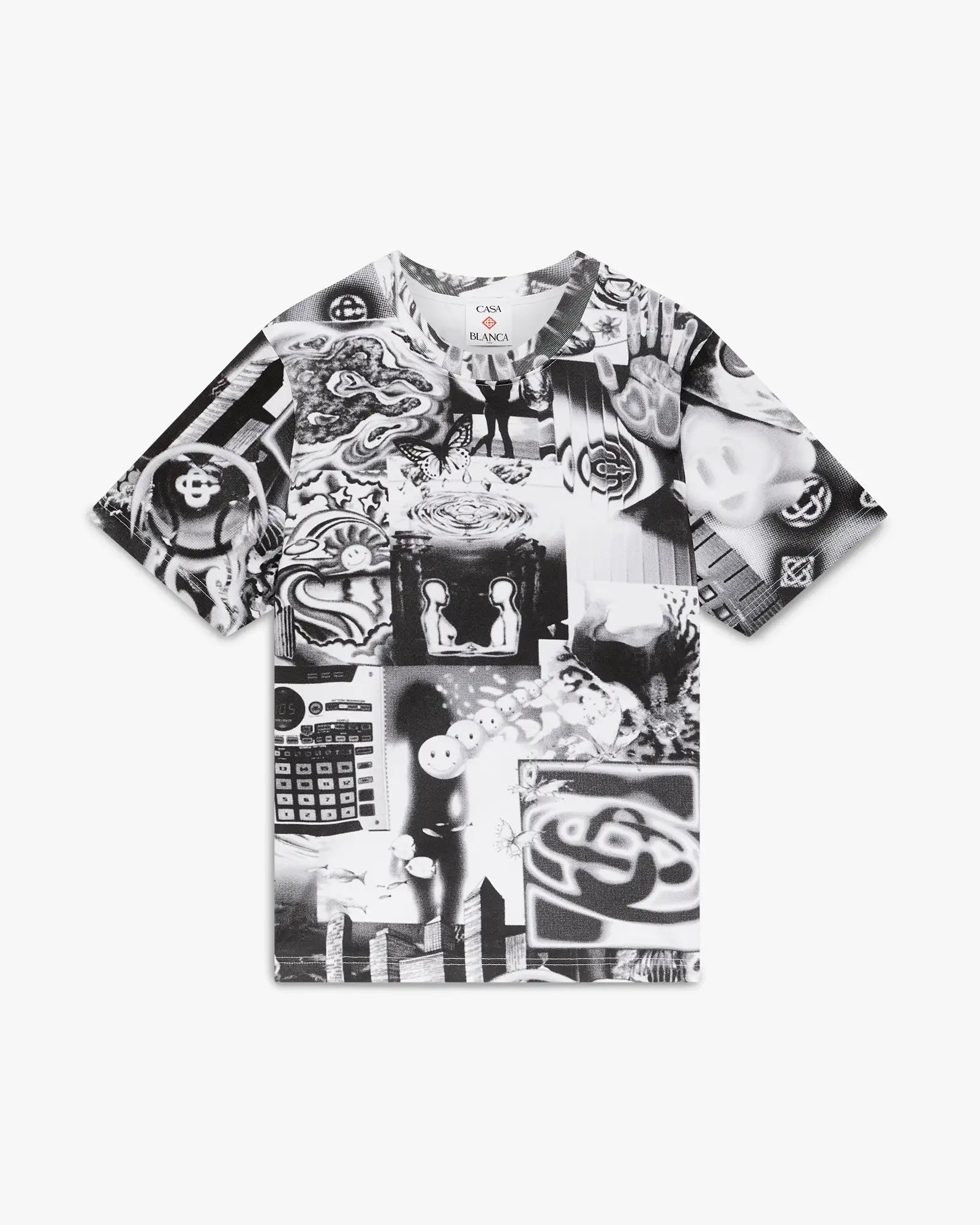 Rave Collage Short Sleeve Mesh T-Shirt | Casablanca Paris | Image 1