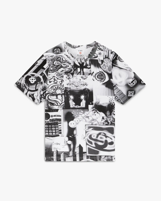 Rave Collage Short Sleeve Mesh T-Shirt | Casablanca Paris | Image 1