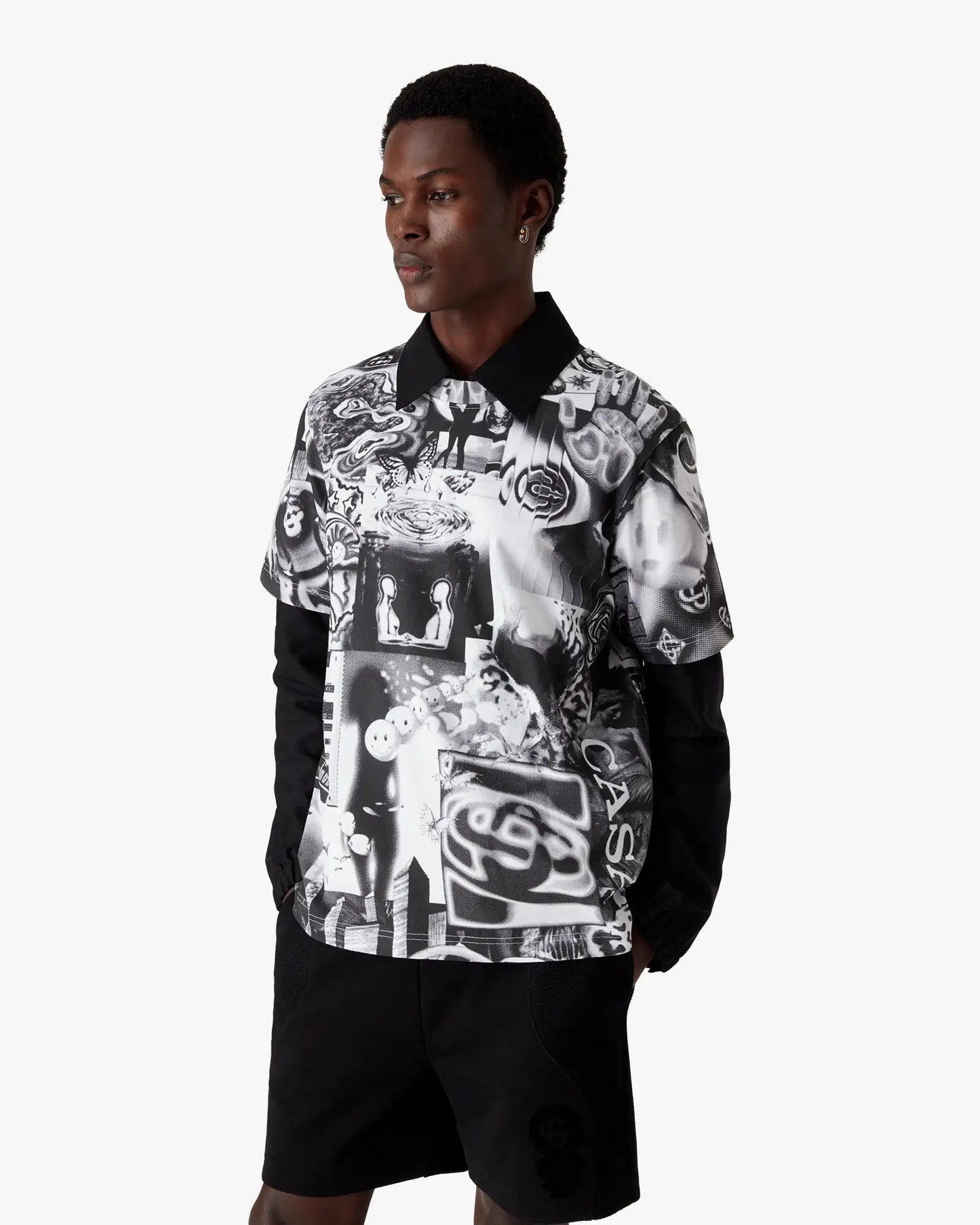 Rave Collage Short Sleeve Mesh T-Shirt | Casablanca Paris | Image 4