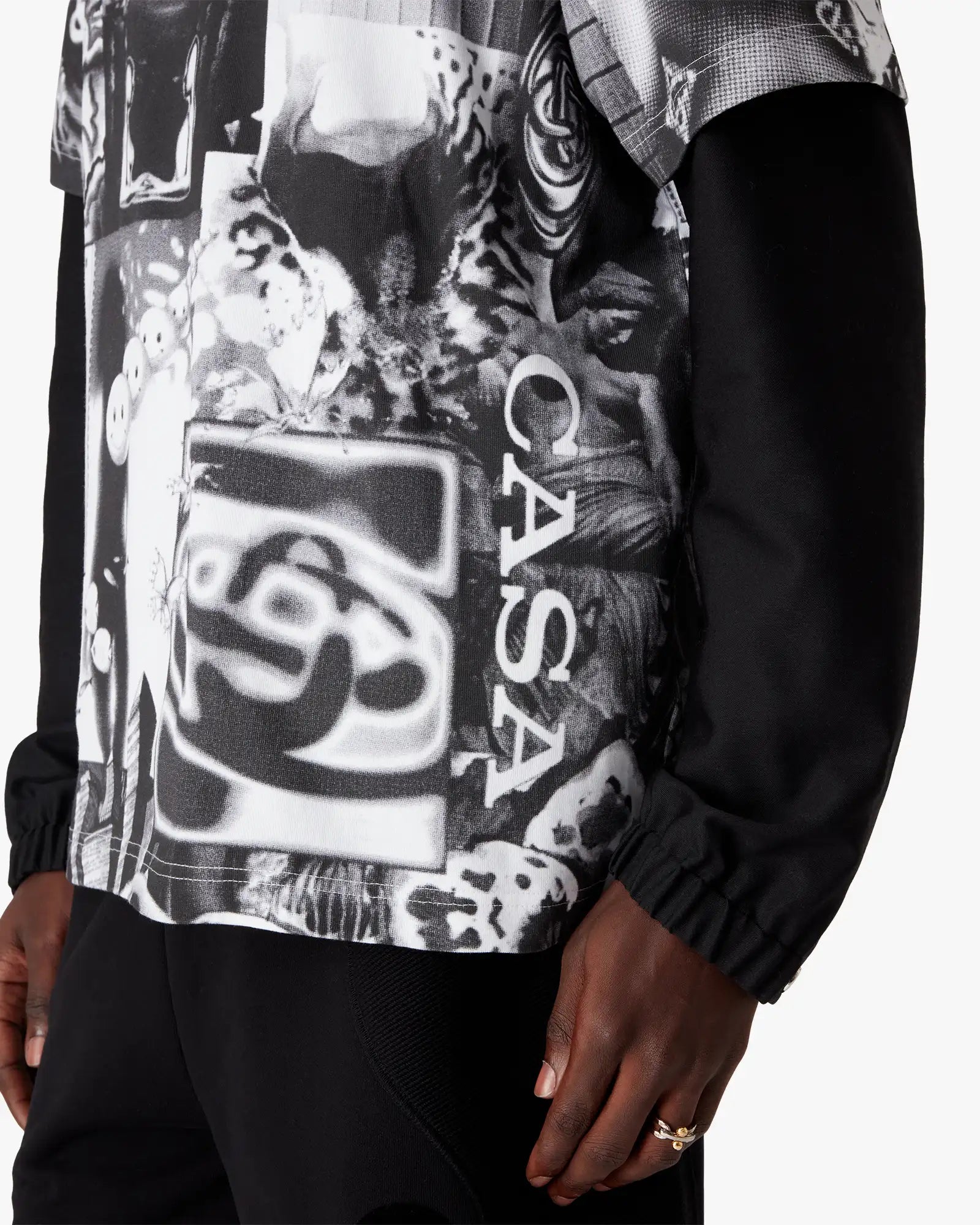 Rave Collage Short Sleeve Mesh T-Shirt | Casablanca Paris | Image 5