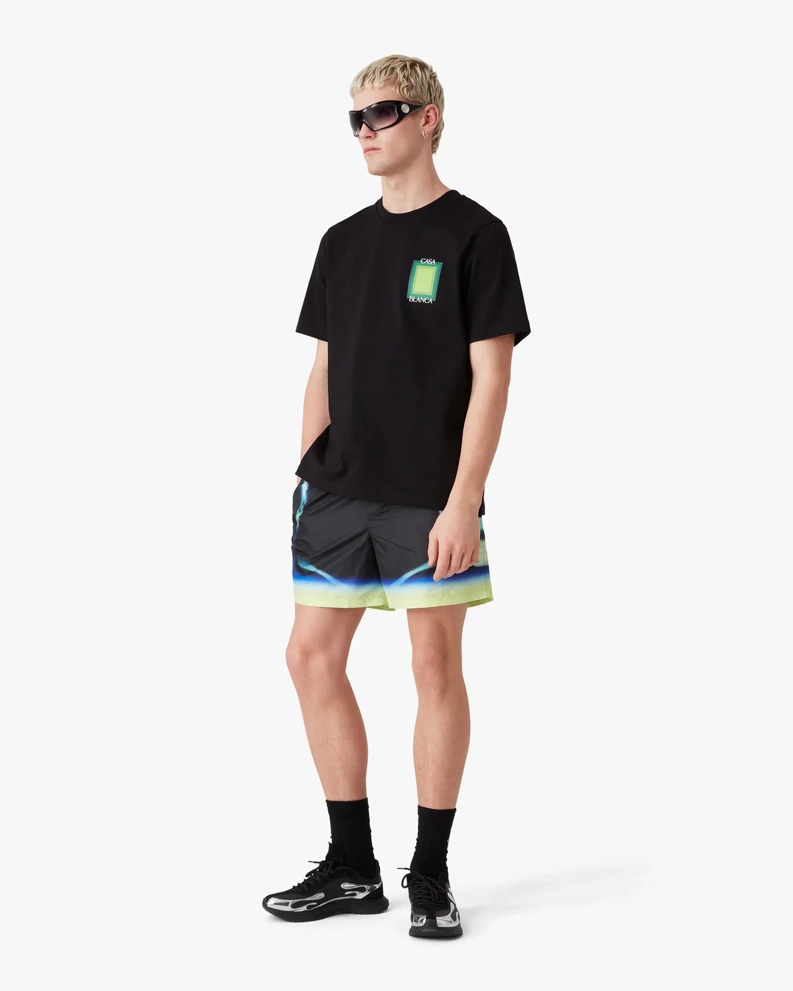 Black Sporchid Printed Swim Shorts | Casablanca Paris | Image 2