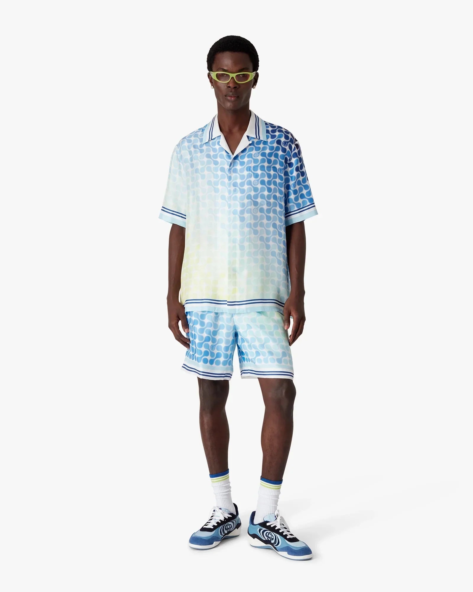Gradient Tennis Tile Silk Shorts | Casablanca Paris | Image 2